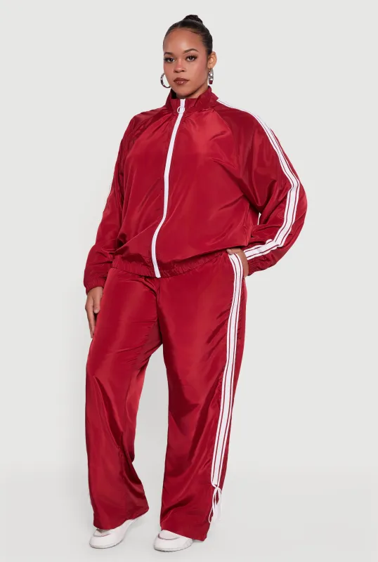 Plus Size Almost Famous Bow Side Stripe Track Pants sold by Rainbow