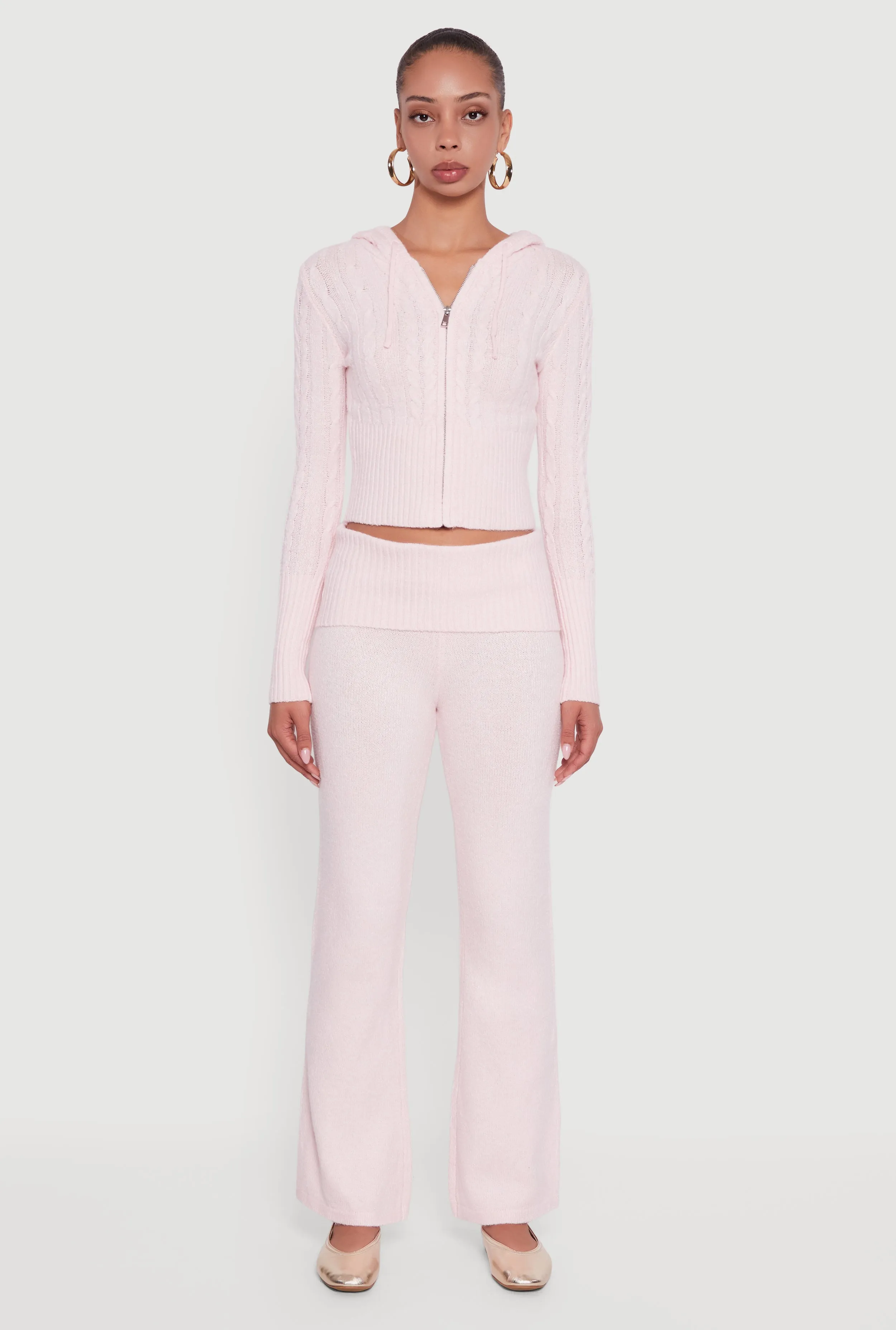 Almost Famous Brushed Knit Fold Over Flare Pants sold by Rainbow product image thumbnail 2