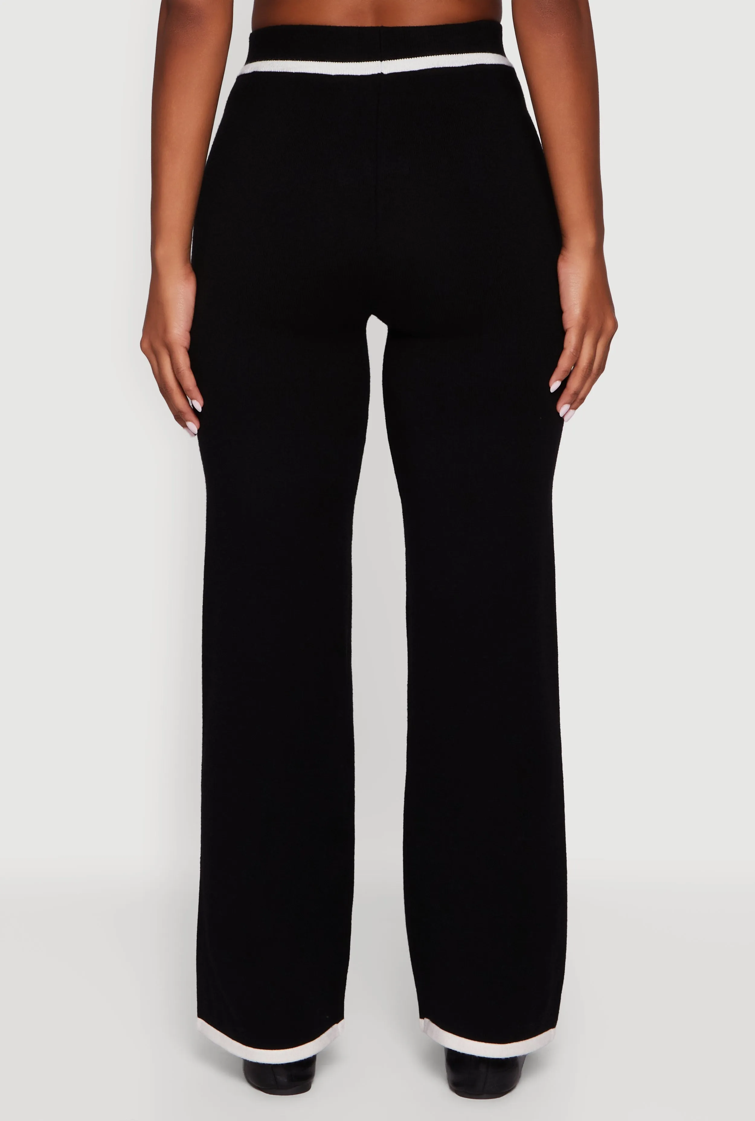 Contrast Trim High Waisted Wide Leg Casual Pants sold by Rainbow product image thumbnail 5