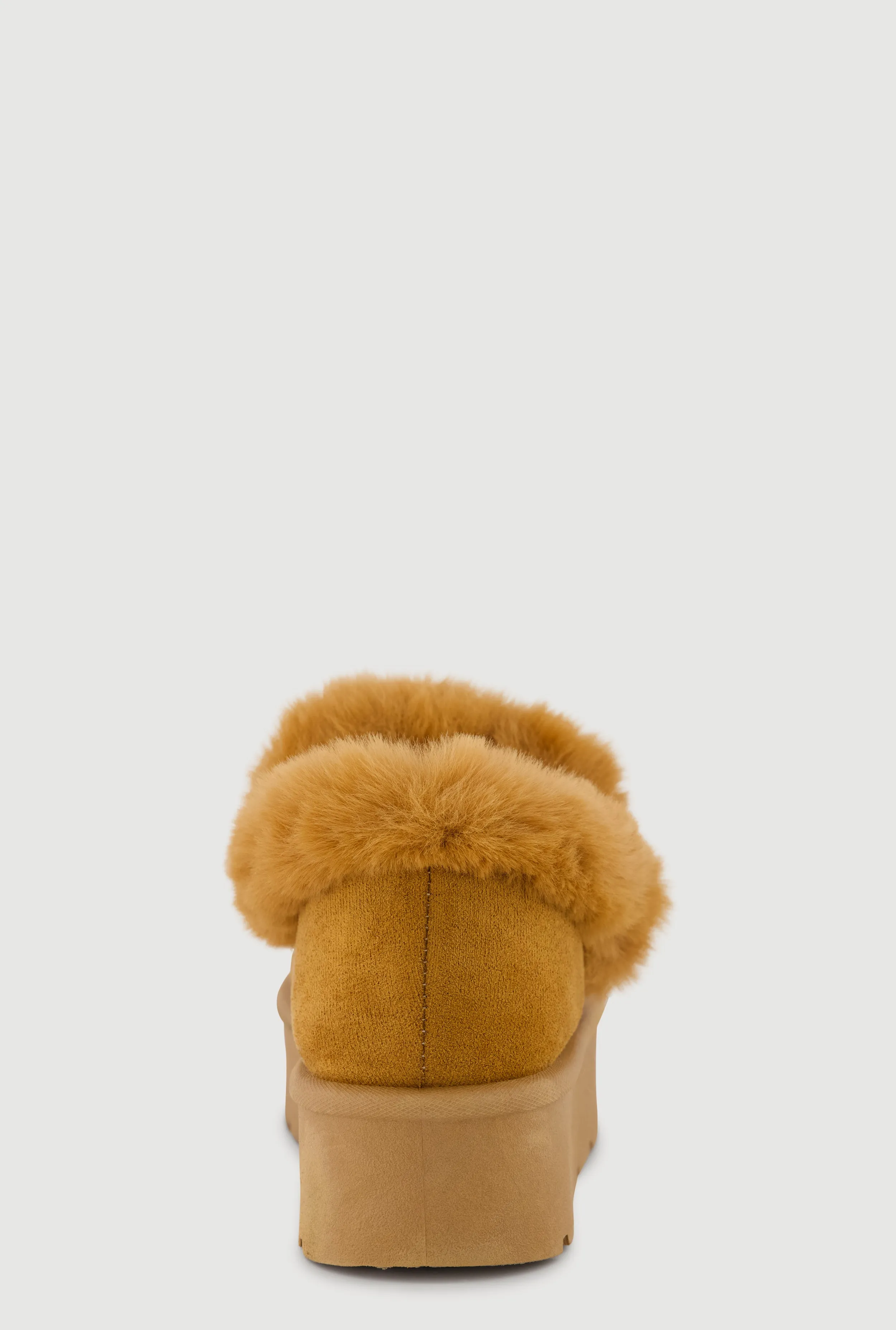 Trendy Faux Fur Lined Faux Suede Booties with Chains and Pearl Detail sold by Rainbow product image thumbnail 3