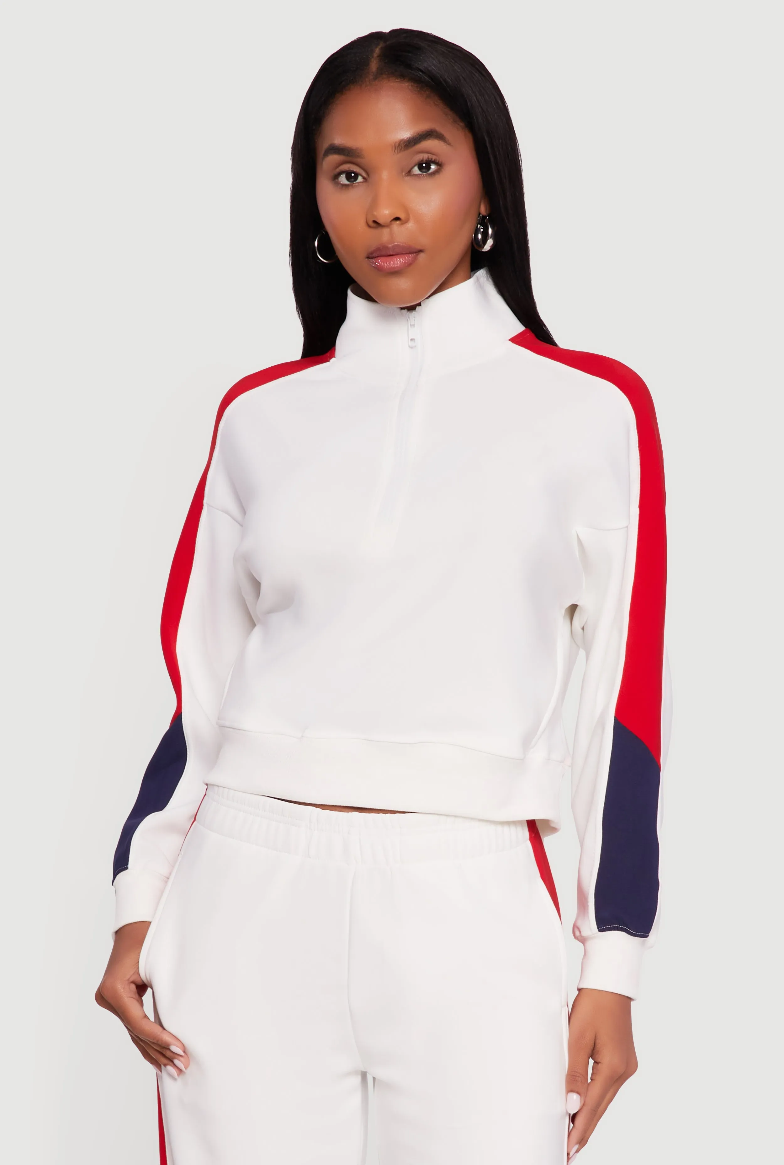 Color Blocked Half Zip Mock Neck Active Top sold by Rainbow product image thumbnail 3