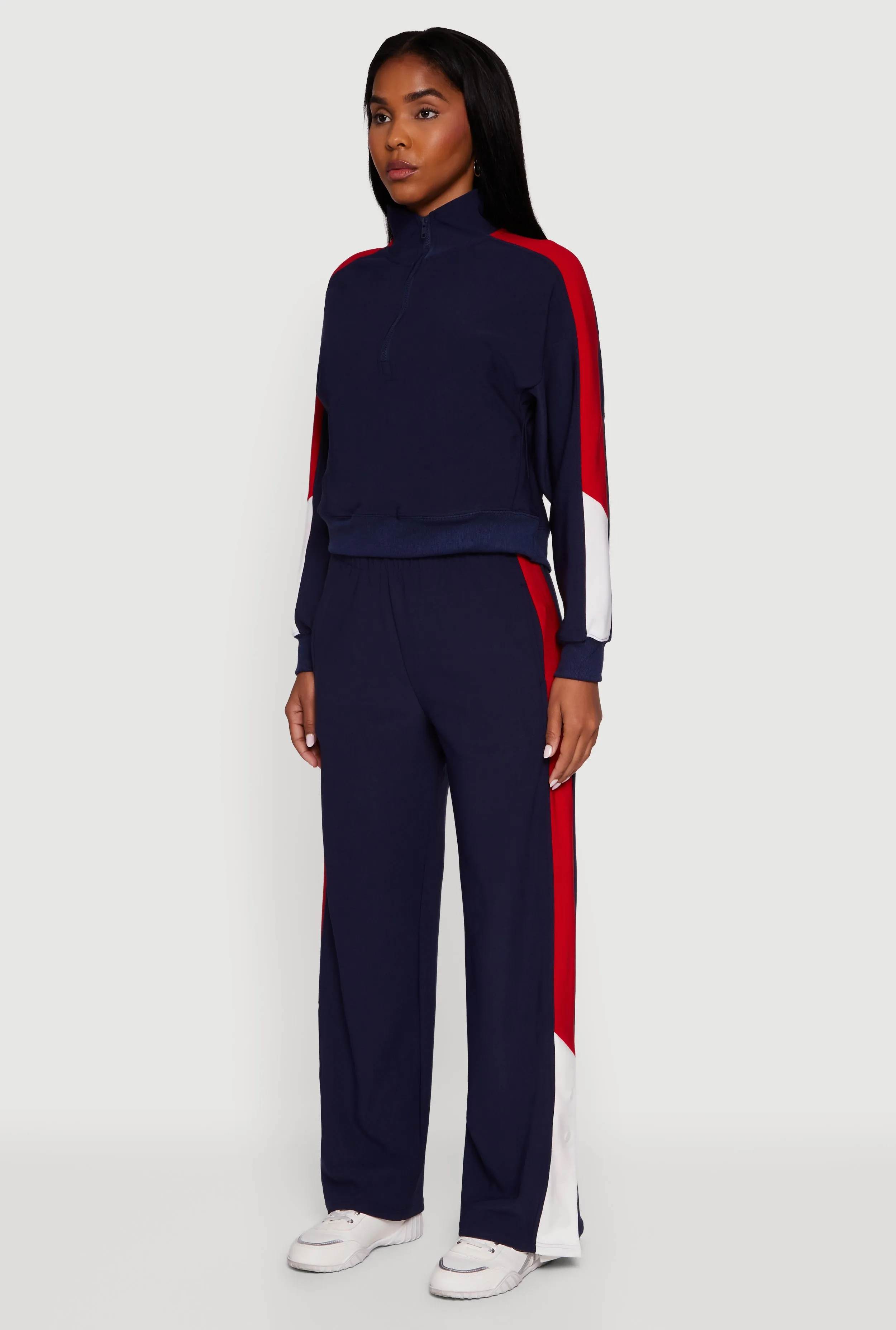 Color Blocked Half Zip Mock Neck Active Top sold by Rainbow product image thumbnail 5