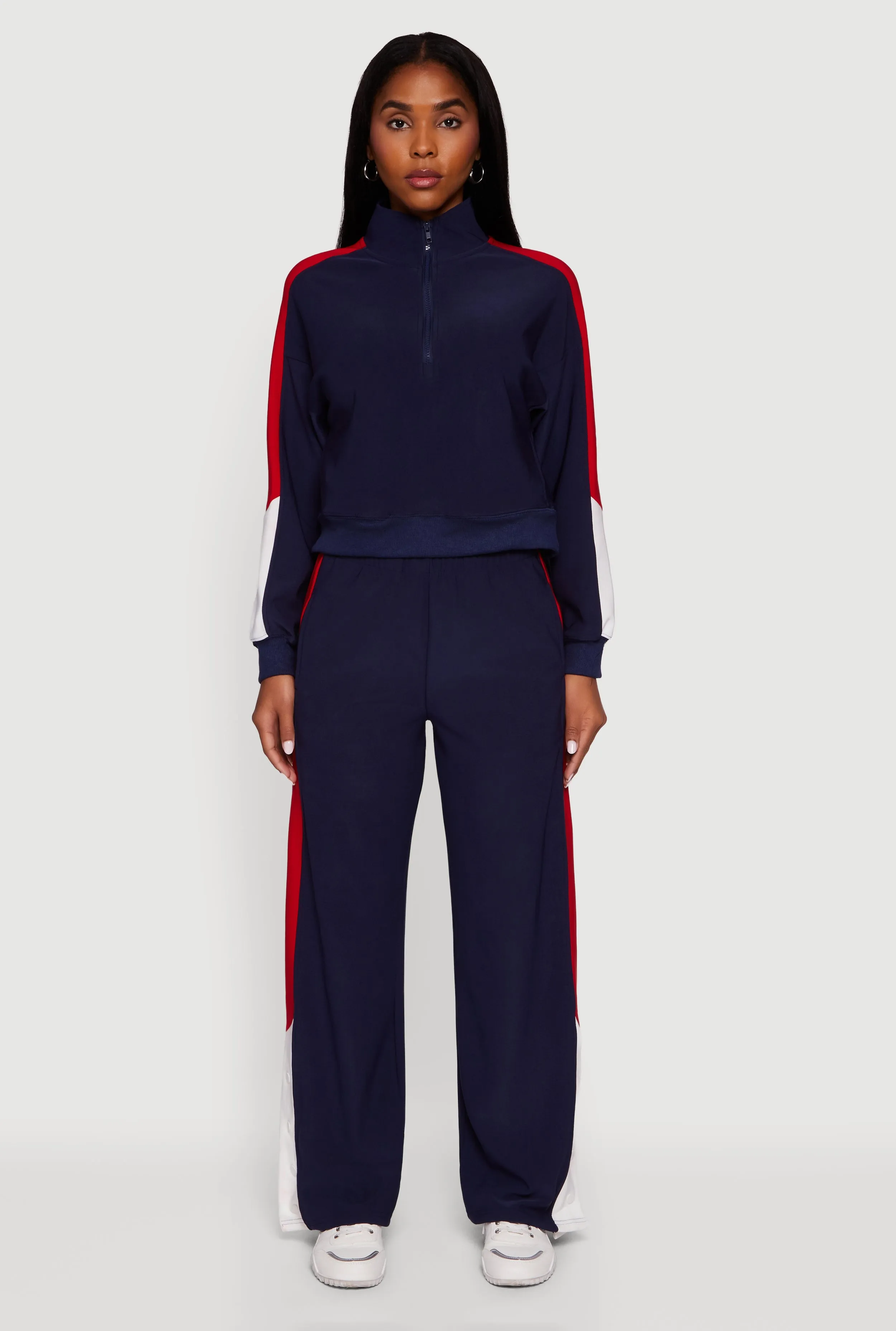 Color Blocked Half Zip Mock Neck Active Top sold by Rainbow product image thumbnail 2