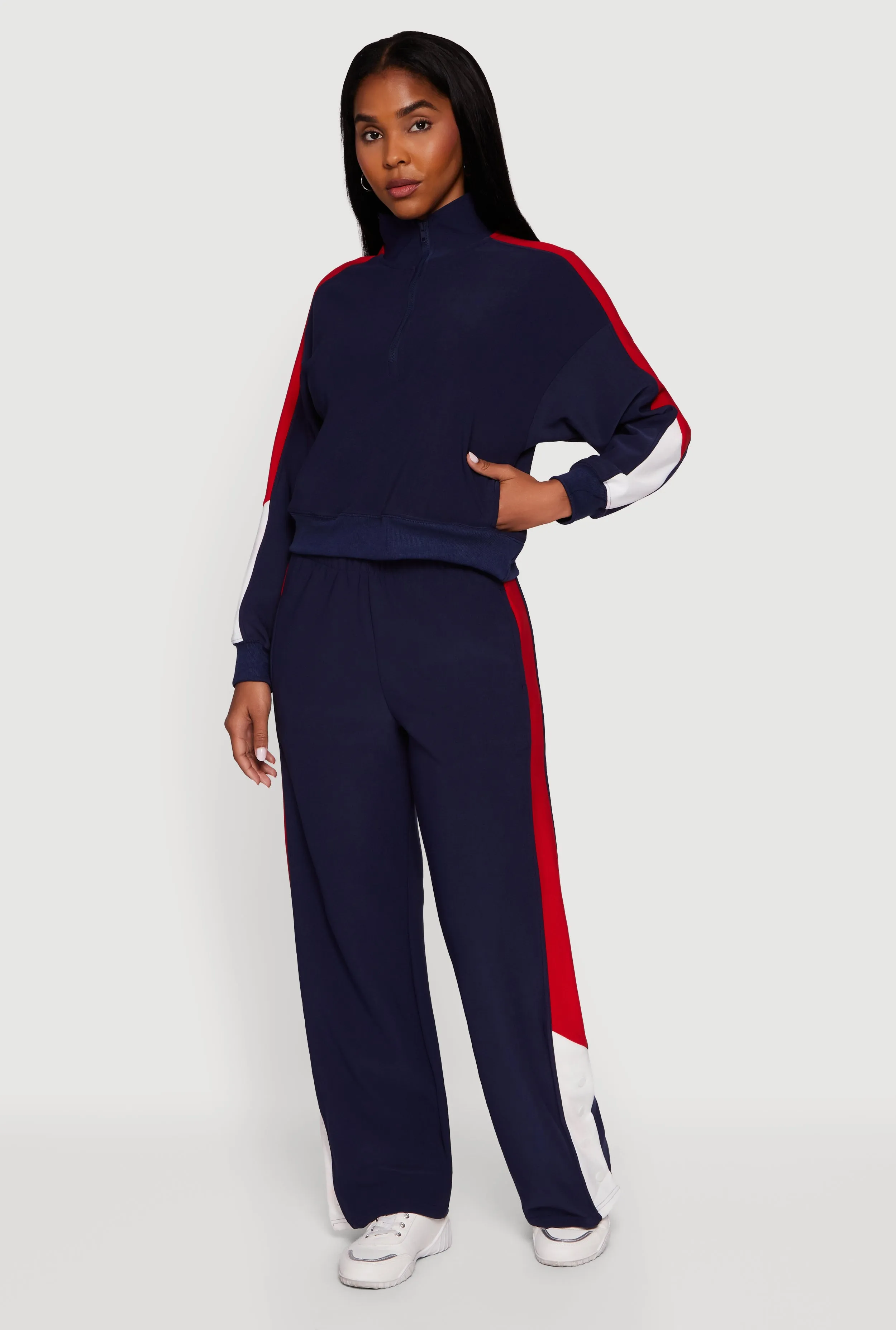 Color Blocked Half Zip Mock Neck Active Top sold by Rainbow product image thumbnail 3