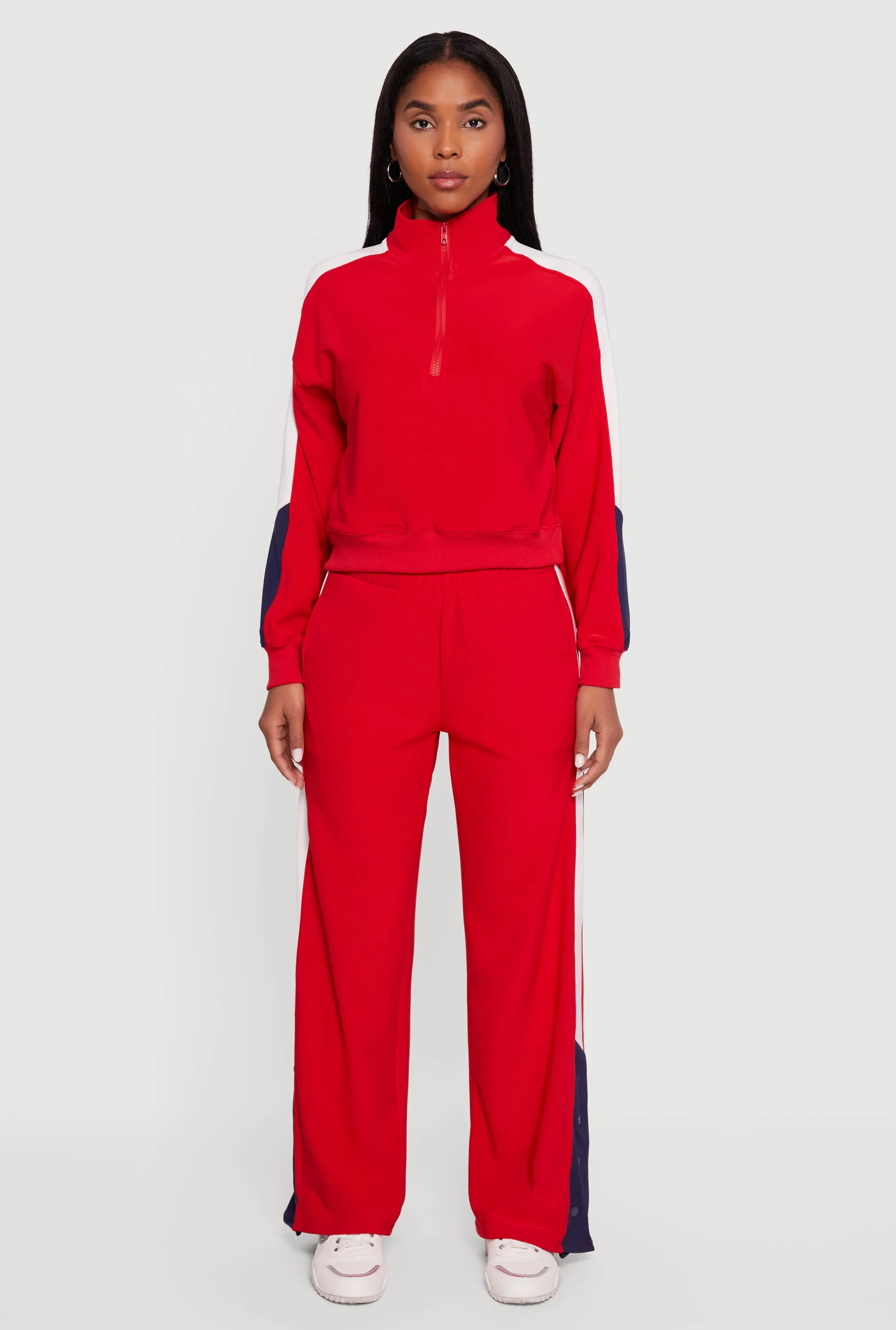 Color Block Snap Button Side Track Pants sold by Rainbow product image thumbnail 2