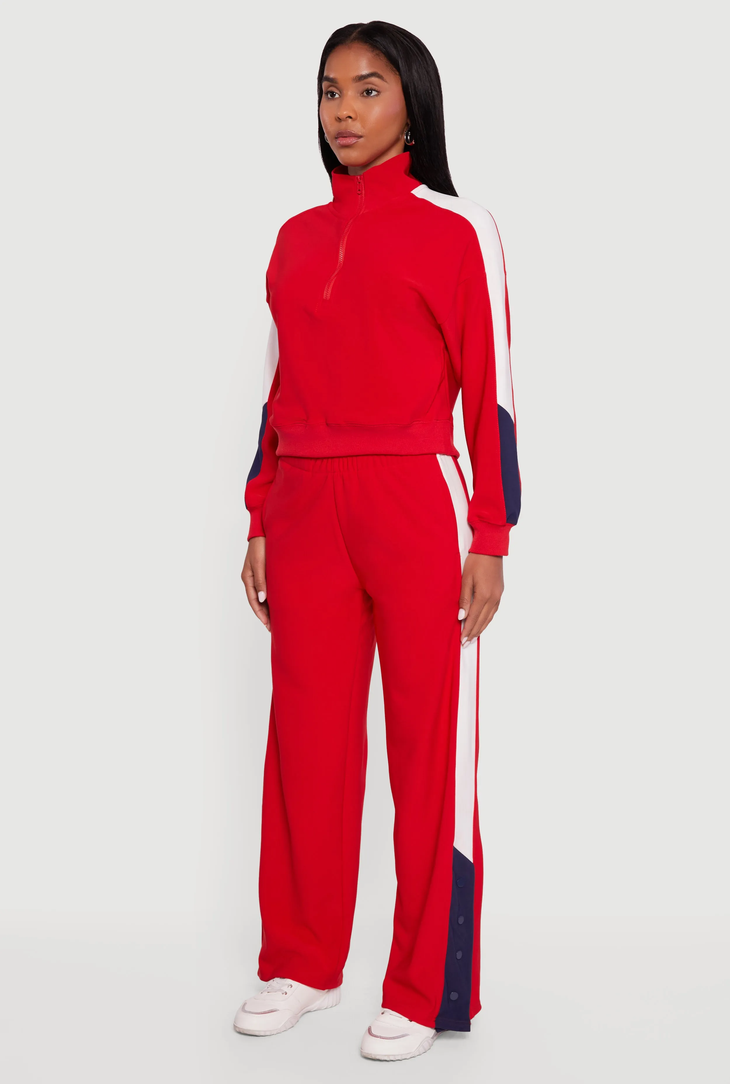 Color Blocked Half Zip Mock Neck Active Top sold by Rainbow product image thumbnail 5