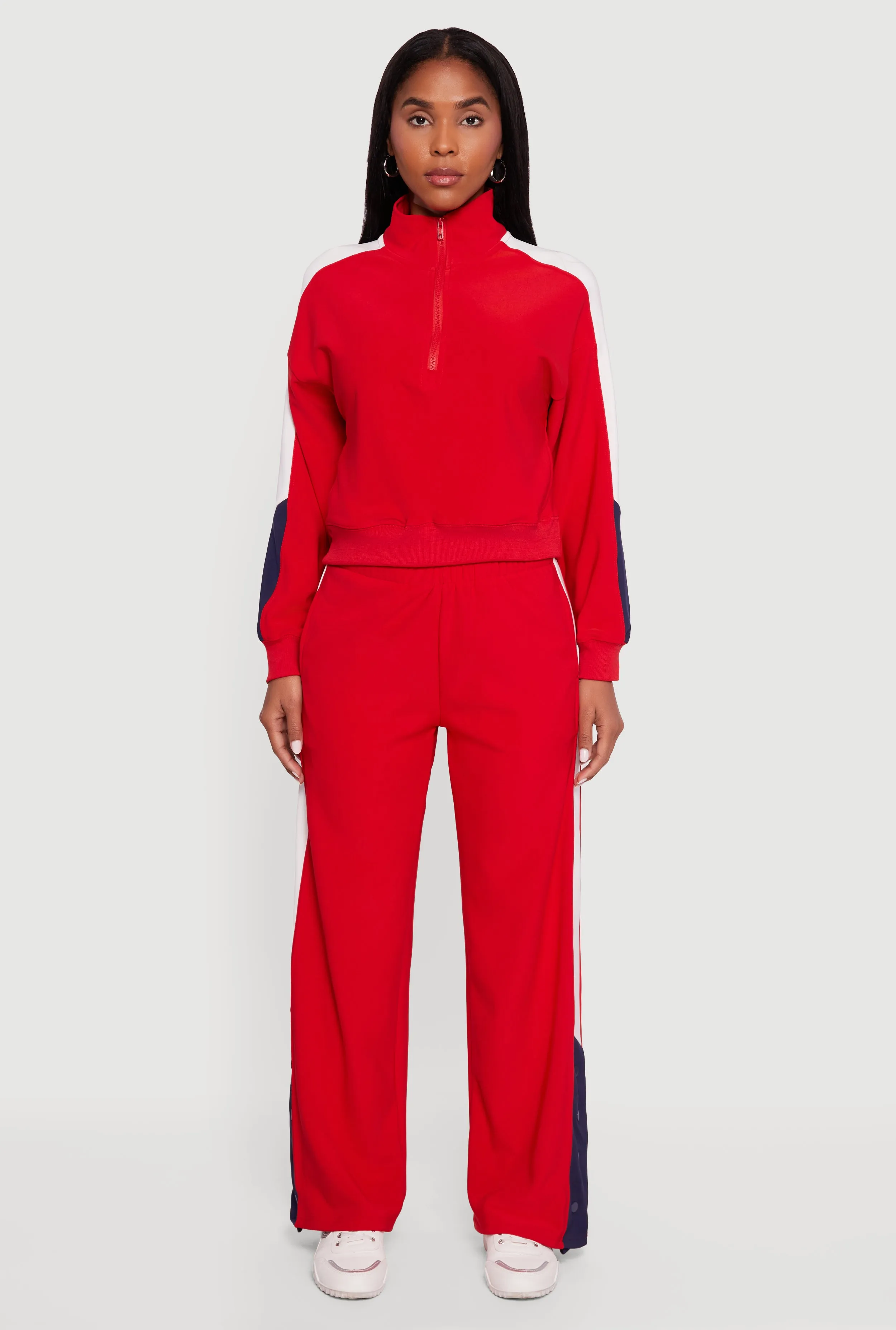 Color Blocked Half Zip Mock Neck Active Top sold by Rainbow product image thumbnail 3