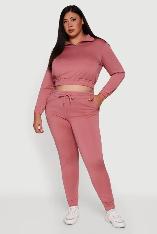 Plus Size Scuba Drawstring Waist Joggers sold by Rainbow