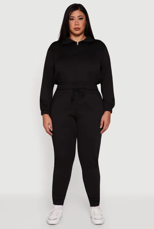 Plus Size Scuba Drawstring Waist Joggers sold by Rainbow