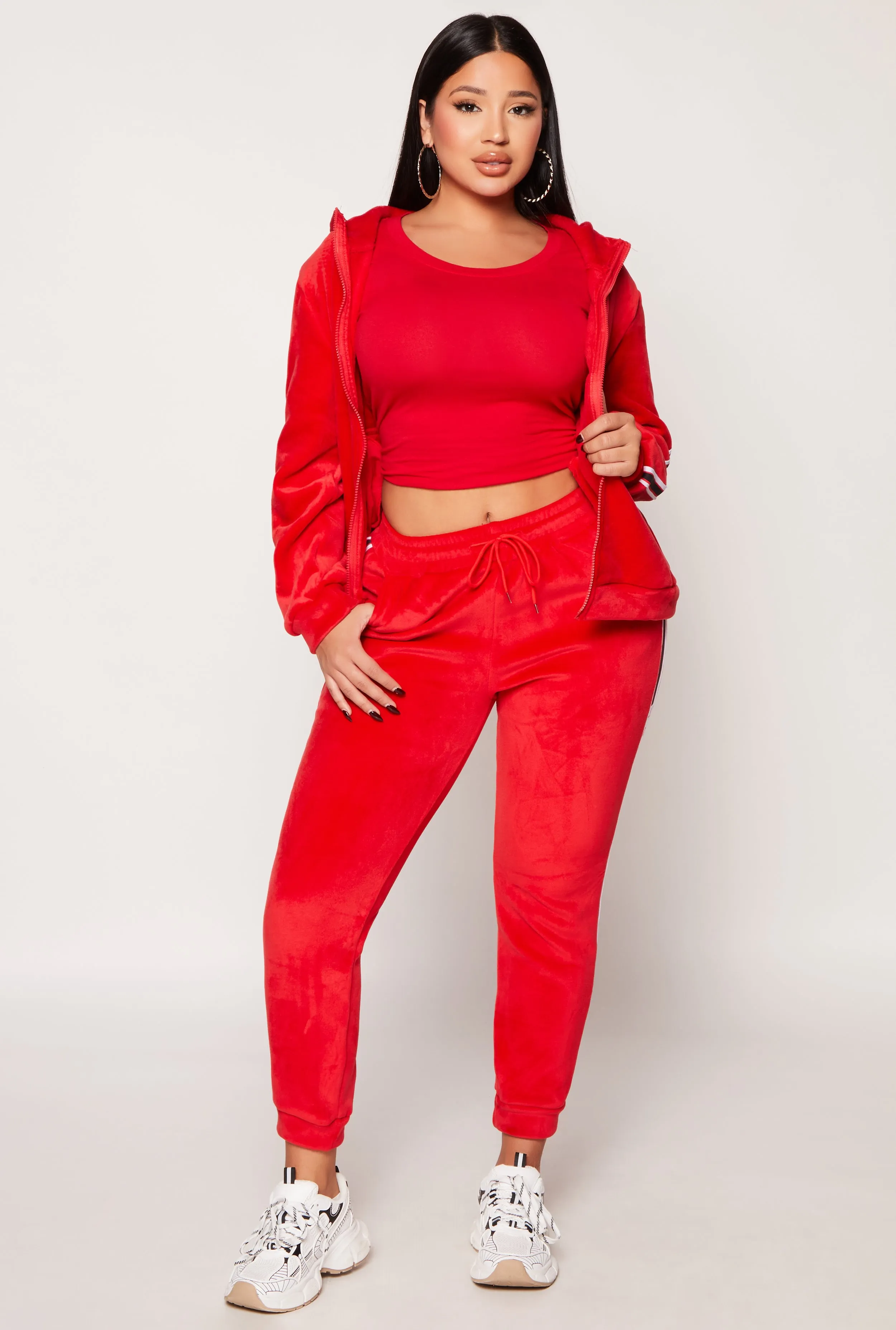 Love Varsity Striped Velour Joggers sold by Rainbow product image thumbnail 2