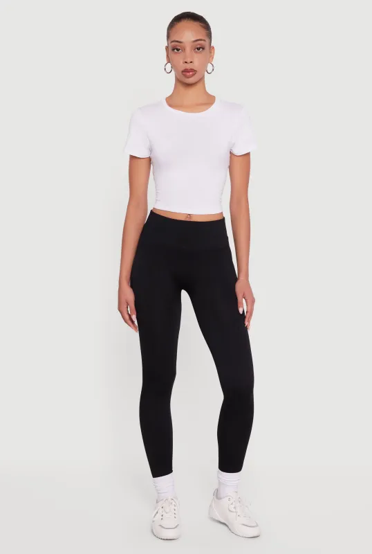 Fleece Lined Textured Knit Leggings sold by Rainbow