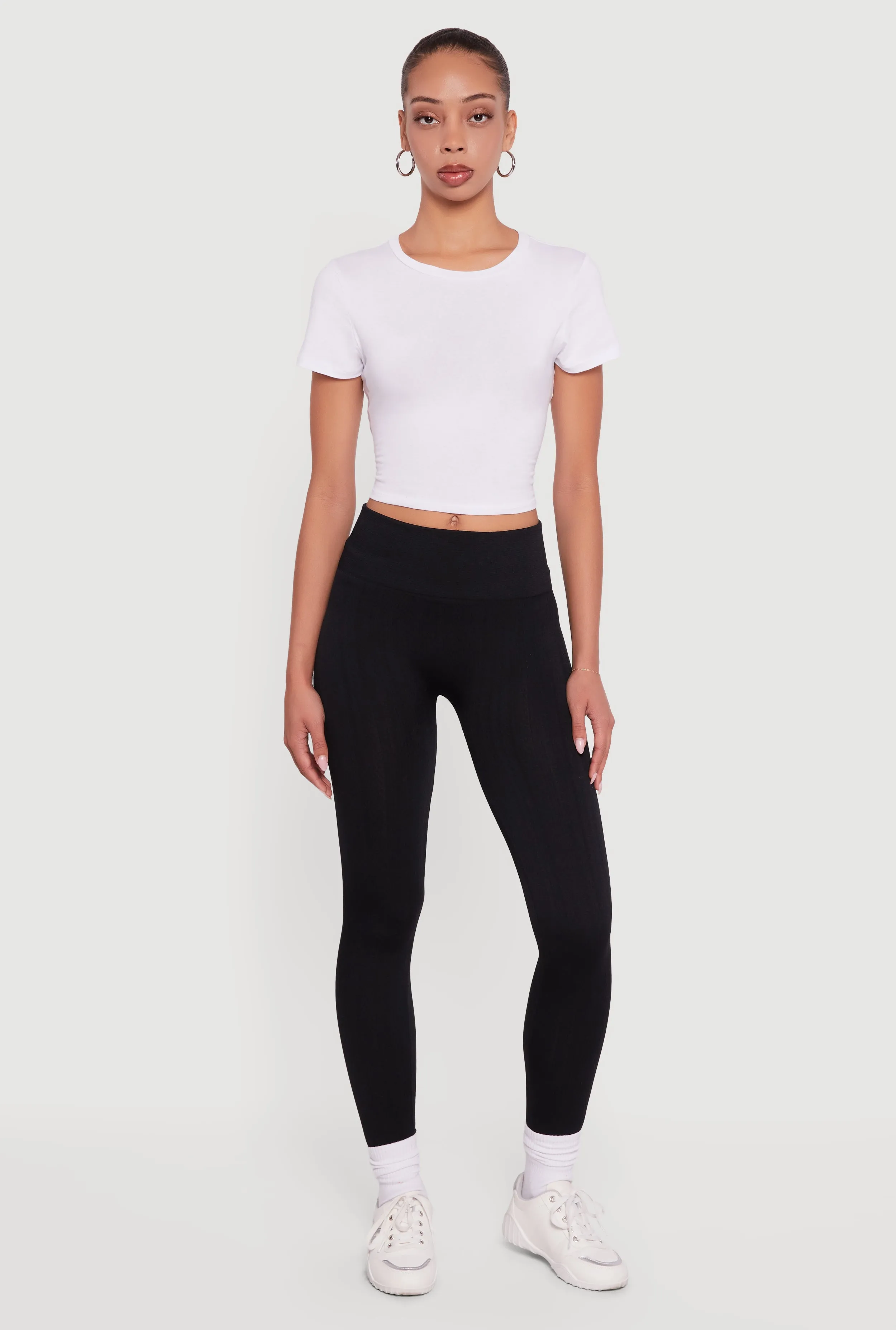 Fleece Lined Textured Knit Leggings sold by Rainbow