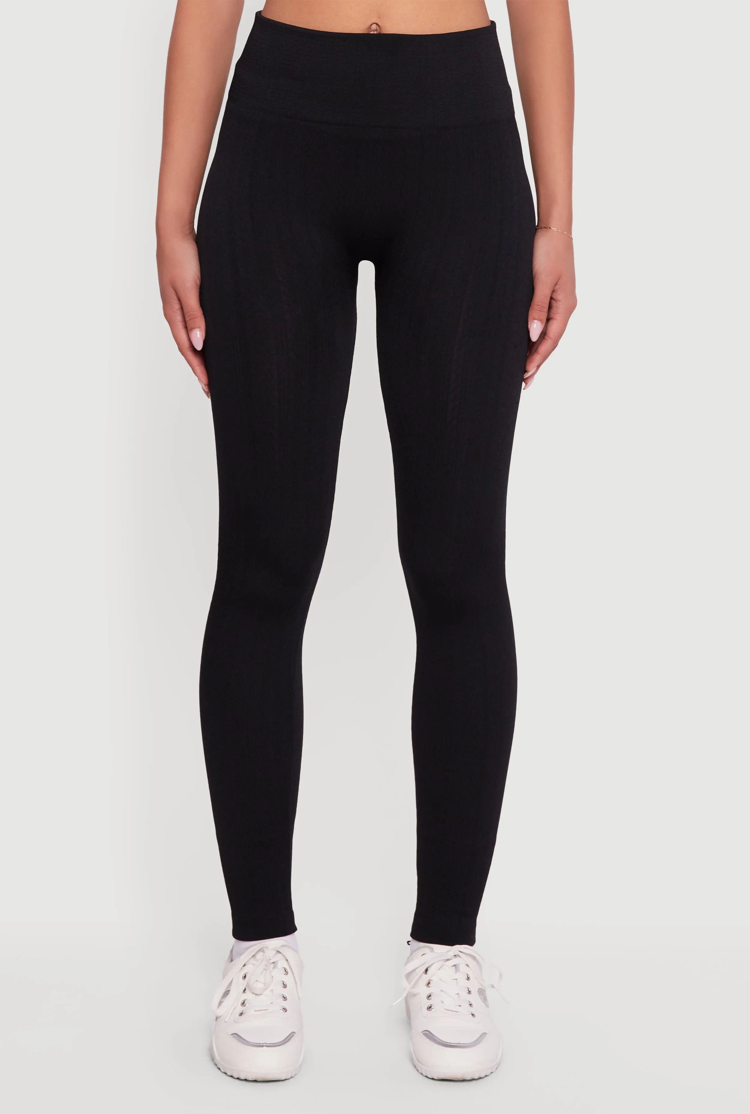 Fleece Lined Textured Knit Leggings sold by Rainbow product image thumbnail 5