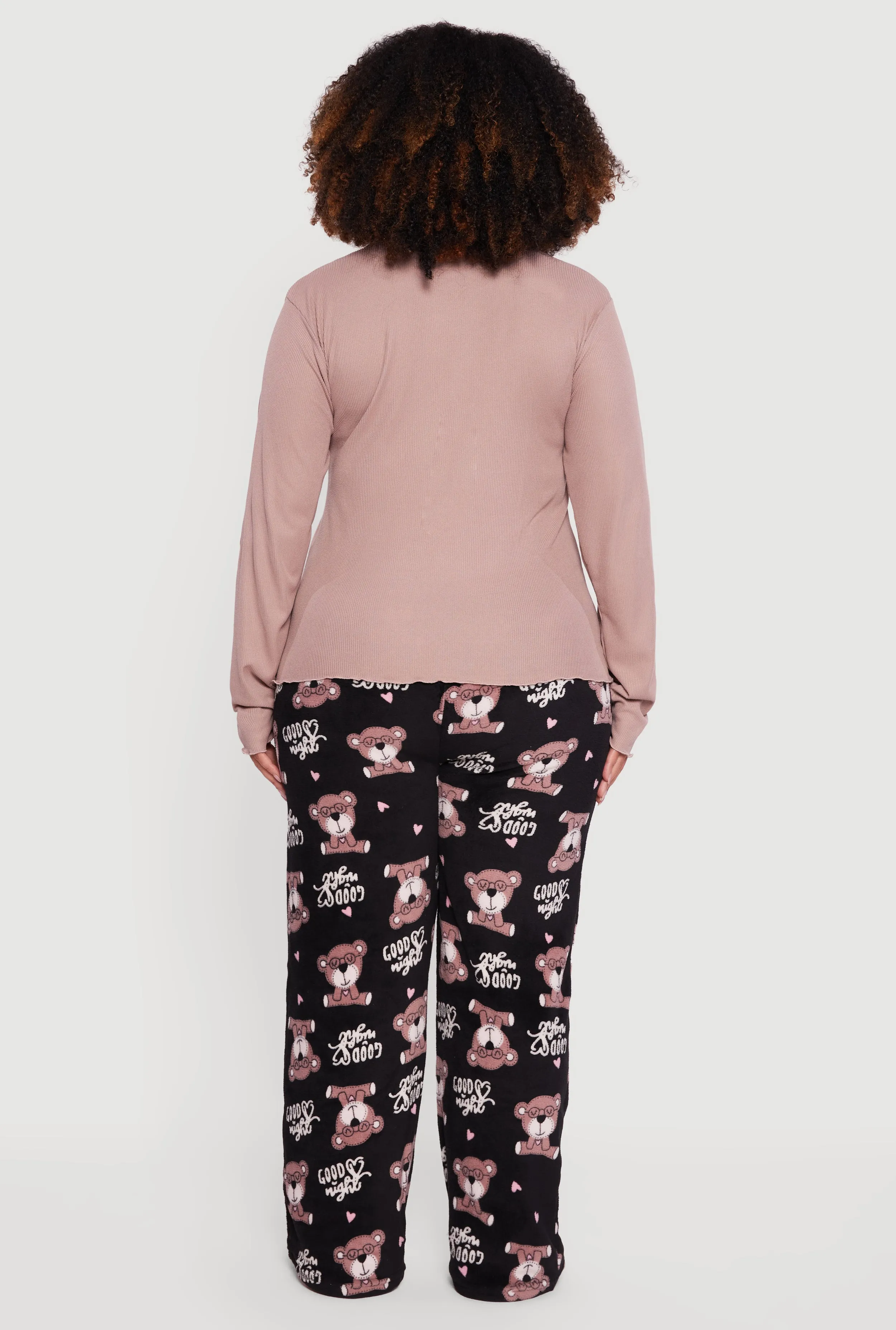 Plus Size Pajama Top and Good Night Bear Graphic Pants sold by Rainbow product image thumbnail 3