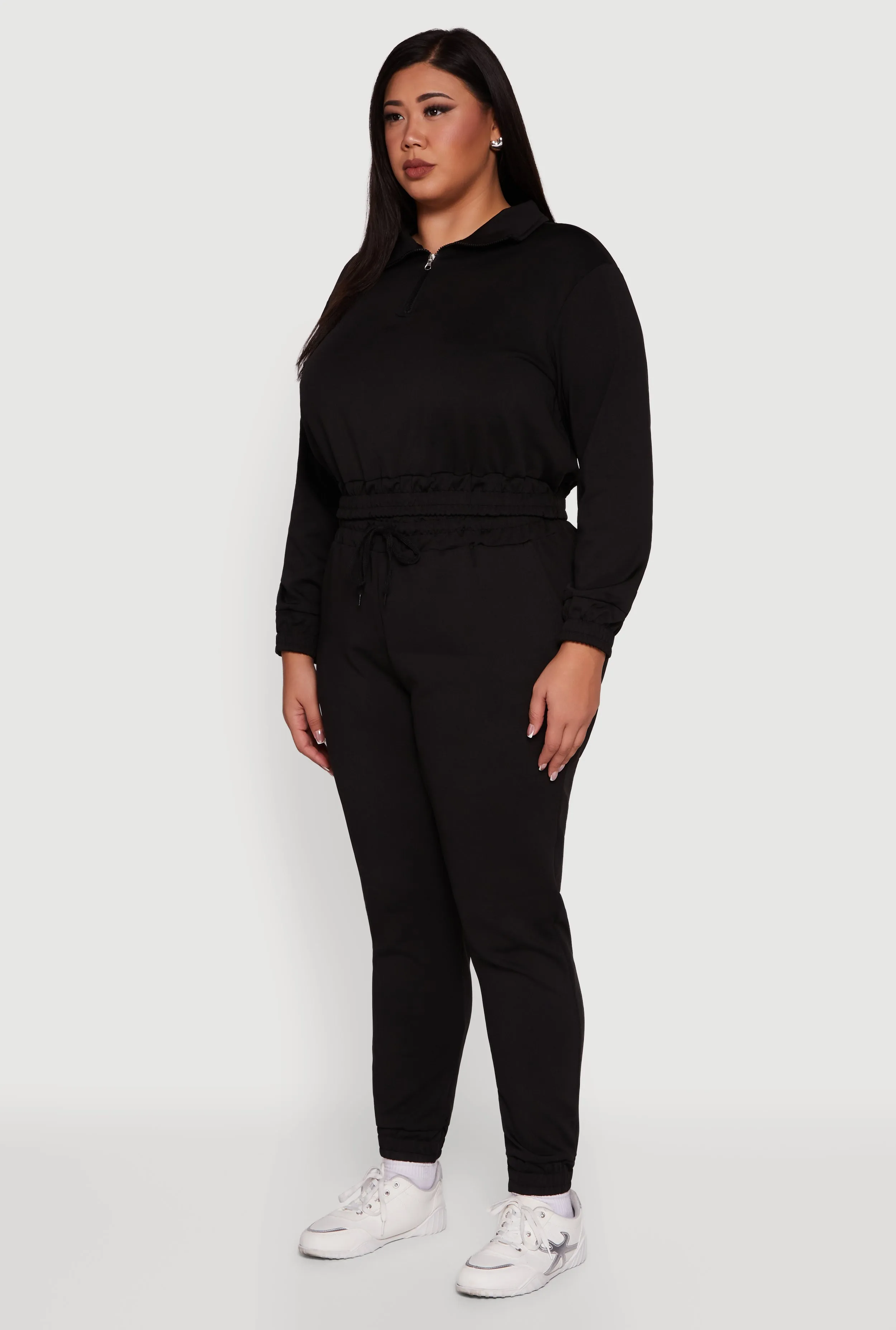 Plus Size Scuba Cropped Quarter Zip Pullover Sweatshirt sold by Rainbow product image thumbnail 5