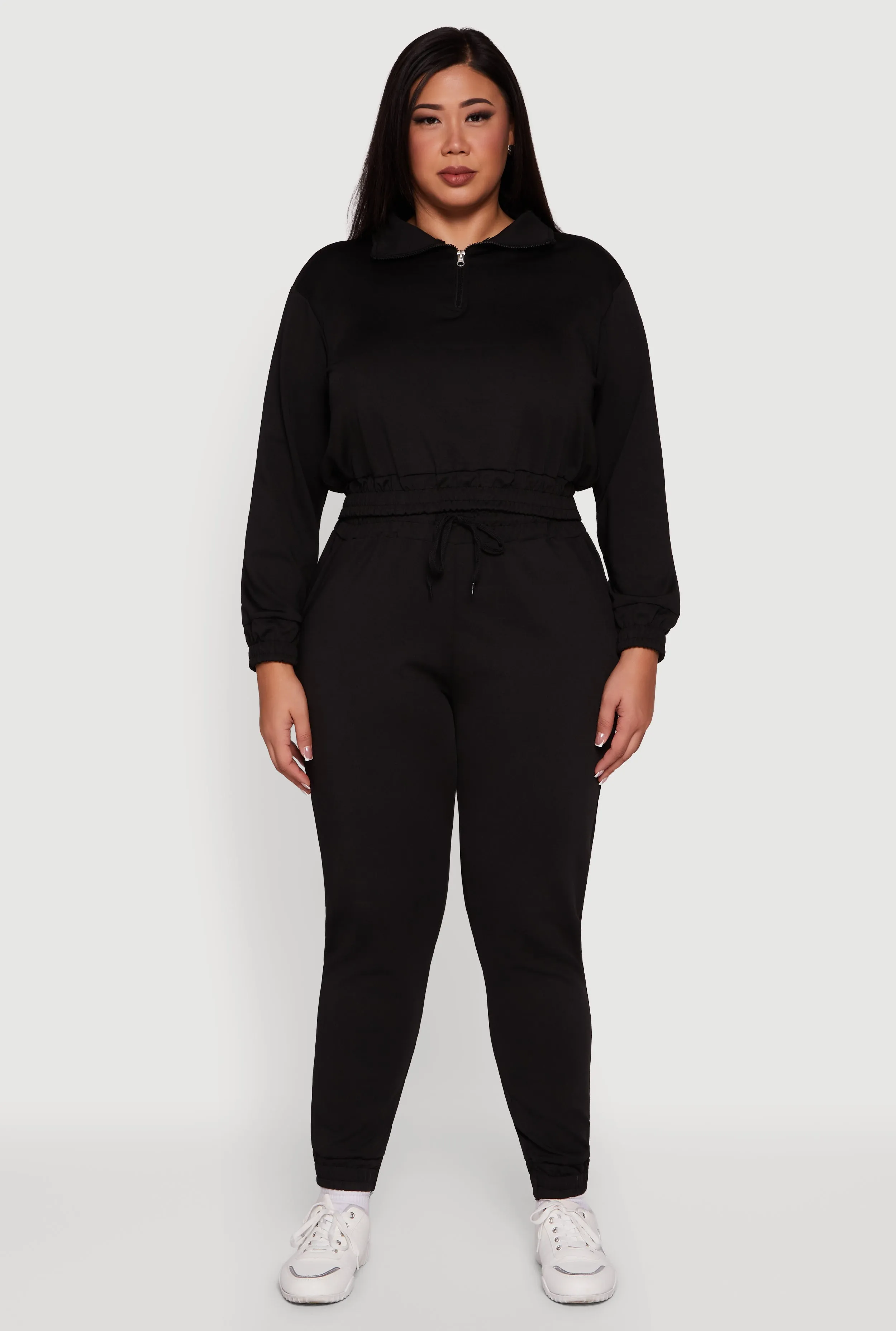Plus Size Scuba Cropped Quarter Zip Pullover Sweatshirt sold by Rainbow product image thumbnail 2