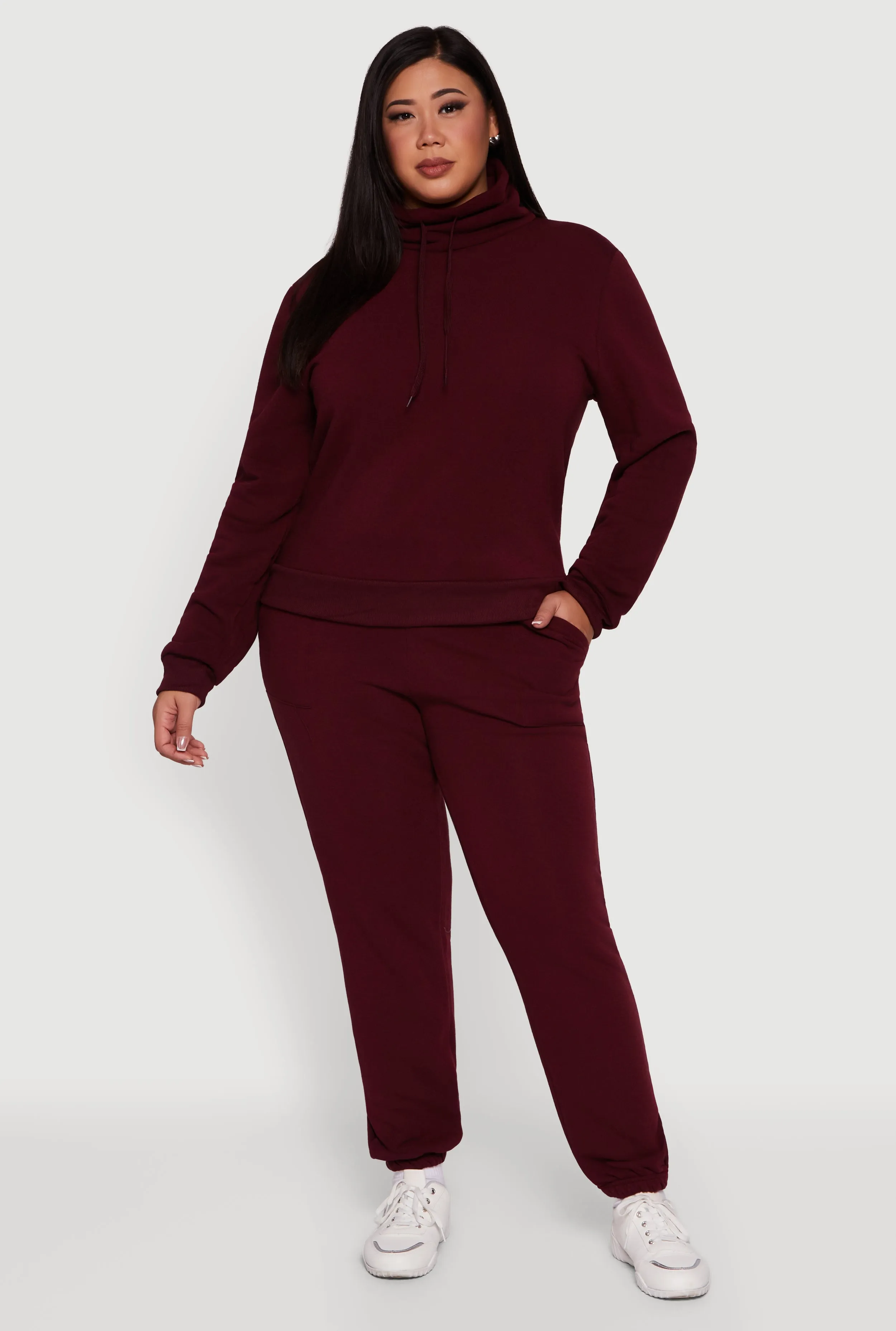 Plus Size Mid Rise Fleece Lined Tapered Sweatpants sold by Rainbow product image thumbnail 2