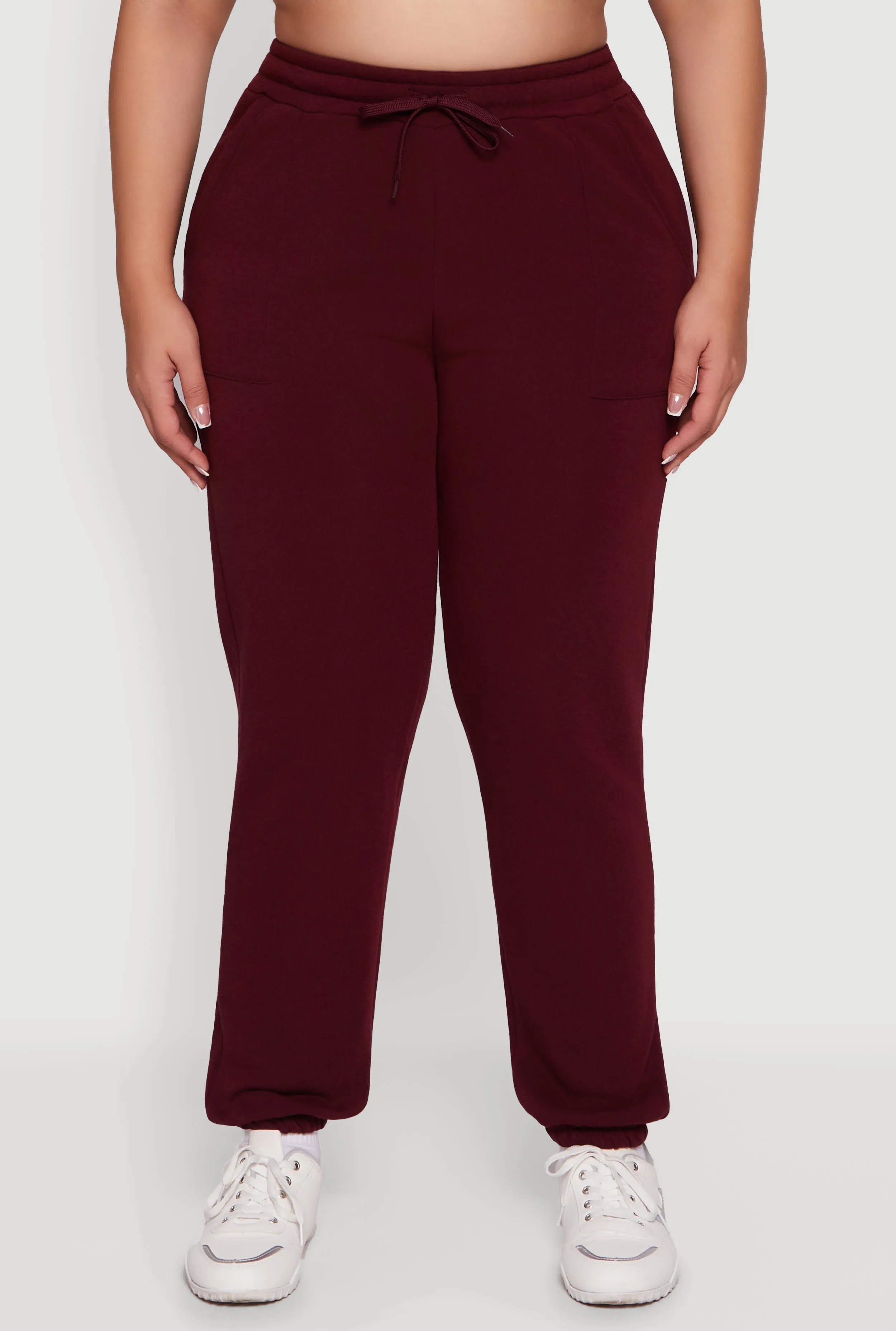Plus Size Mid Rise Fleece Lined Tapered Sweatpants sold by Rainbow product image thumbnail 3