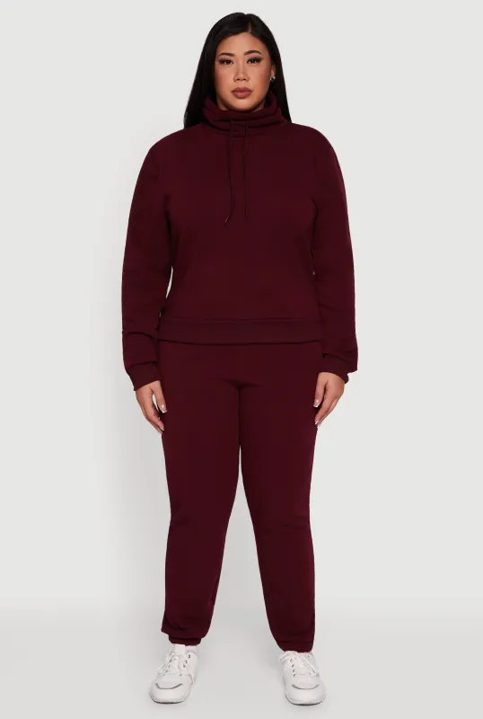 Plus Size Mid Rise Fleece Lined Tapered Sweatpants sold by Rainbow