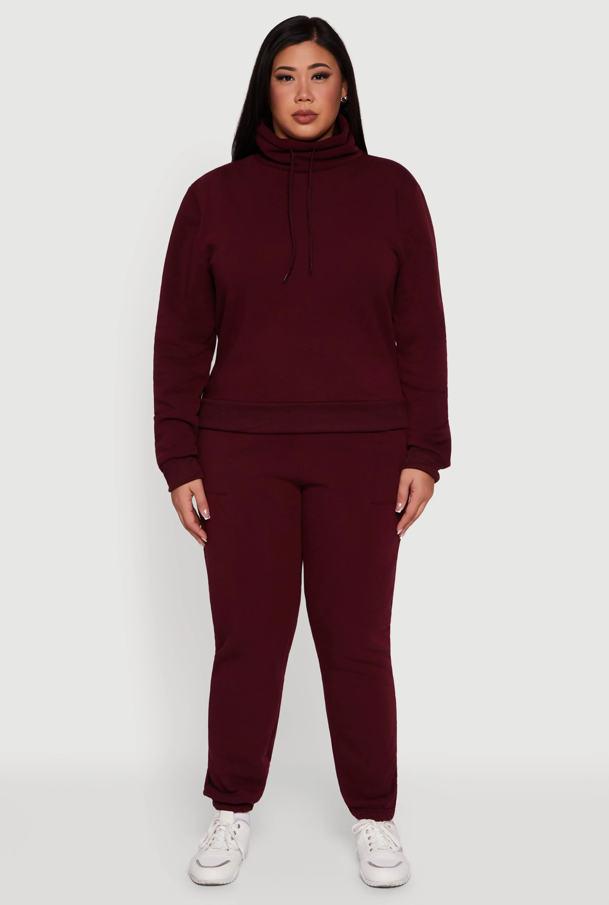 Plus Size Mid Rise Fleece Lined Tapered Sweatpants sold by Rainbow