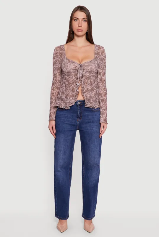 Paisley Mesh Bell Sleeve Blouse sold by Rainbow