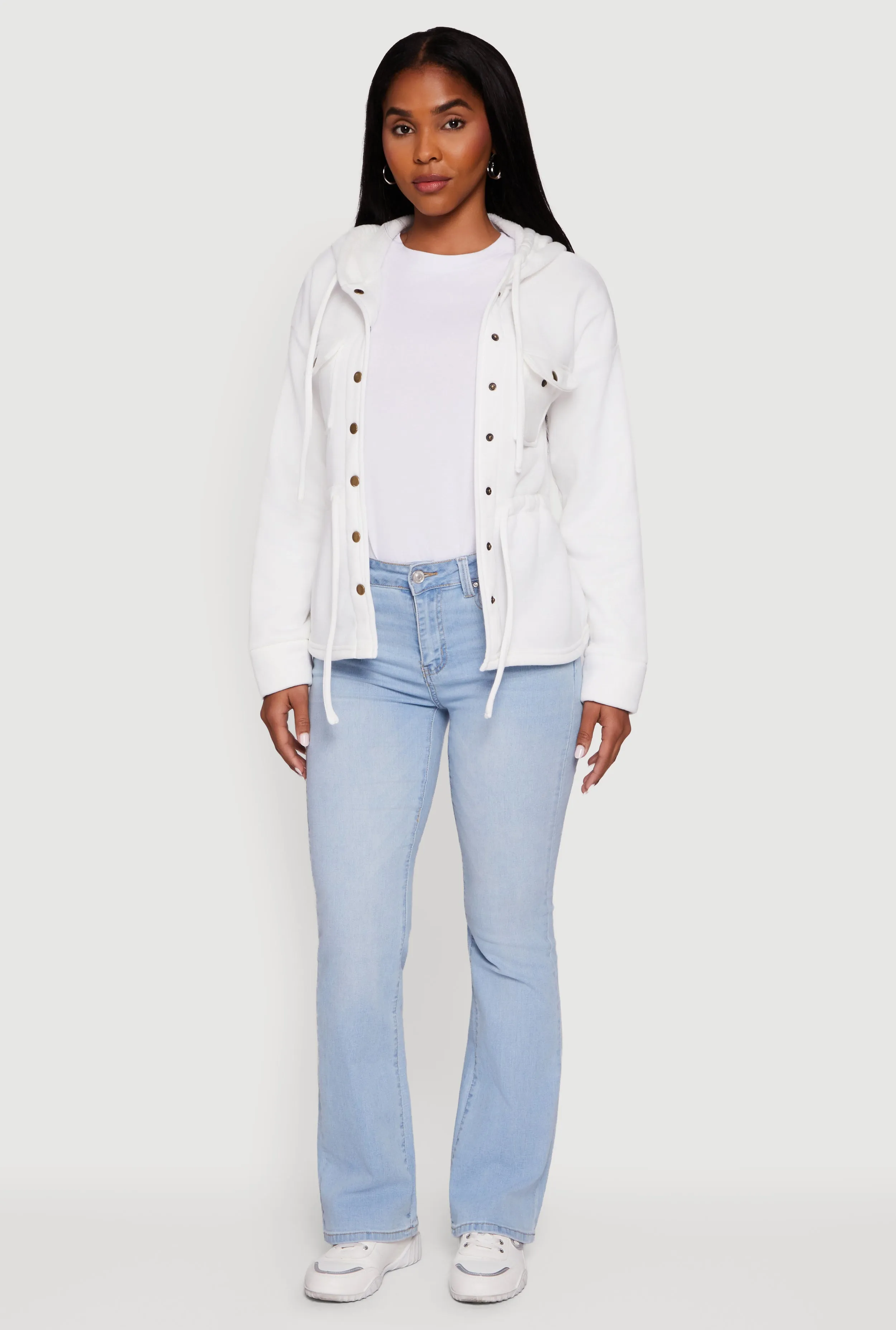 Sherpa Lined Snap Button Front Anorak Jacket sold by Rainbow product image thumbnail 3