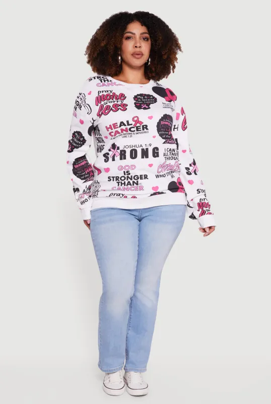 Plus Size Assorted Breast Cancer Awareness Graphic Sweatshirt sold by Rainbow