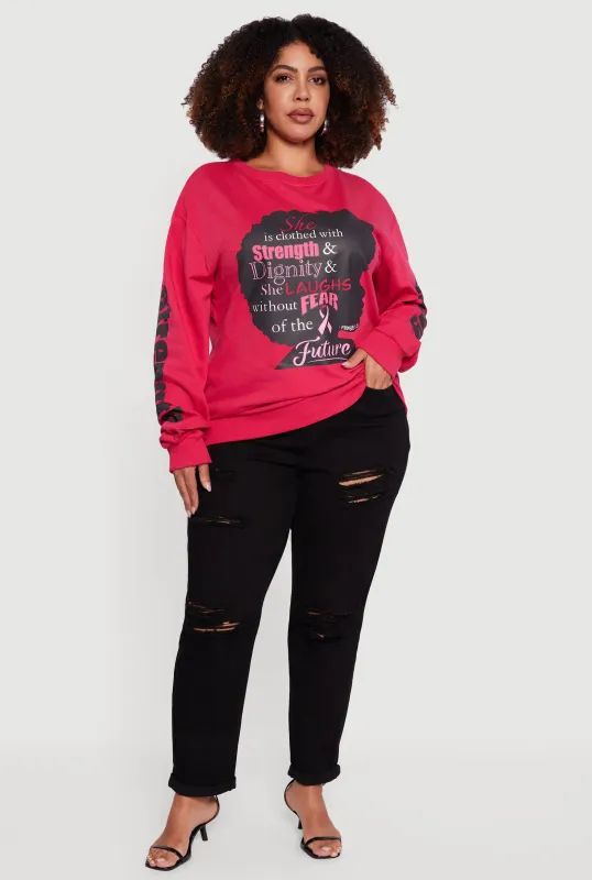 Plus Size Strength and Dignity Graphic Sweatshirt sold by Rainbow