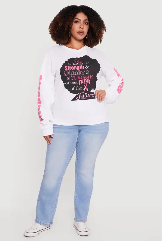 Plus Size Strength and Dignity Graphic Sweatshirt sold by Rainbow