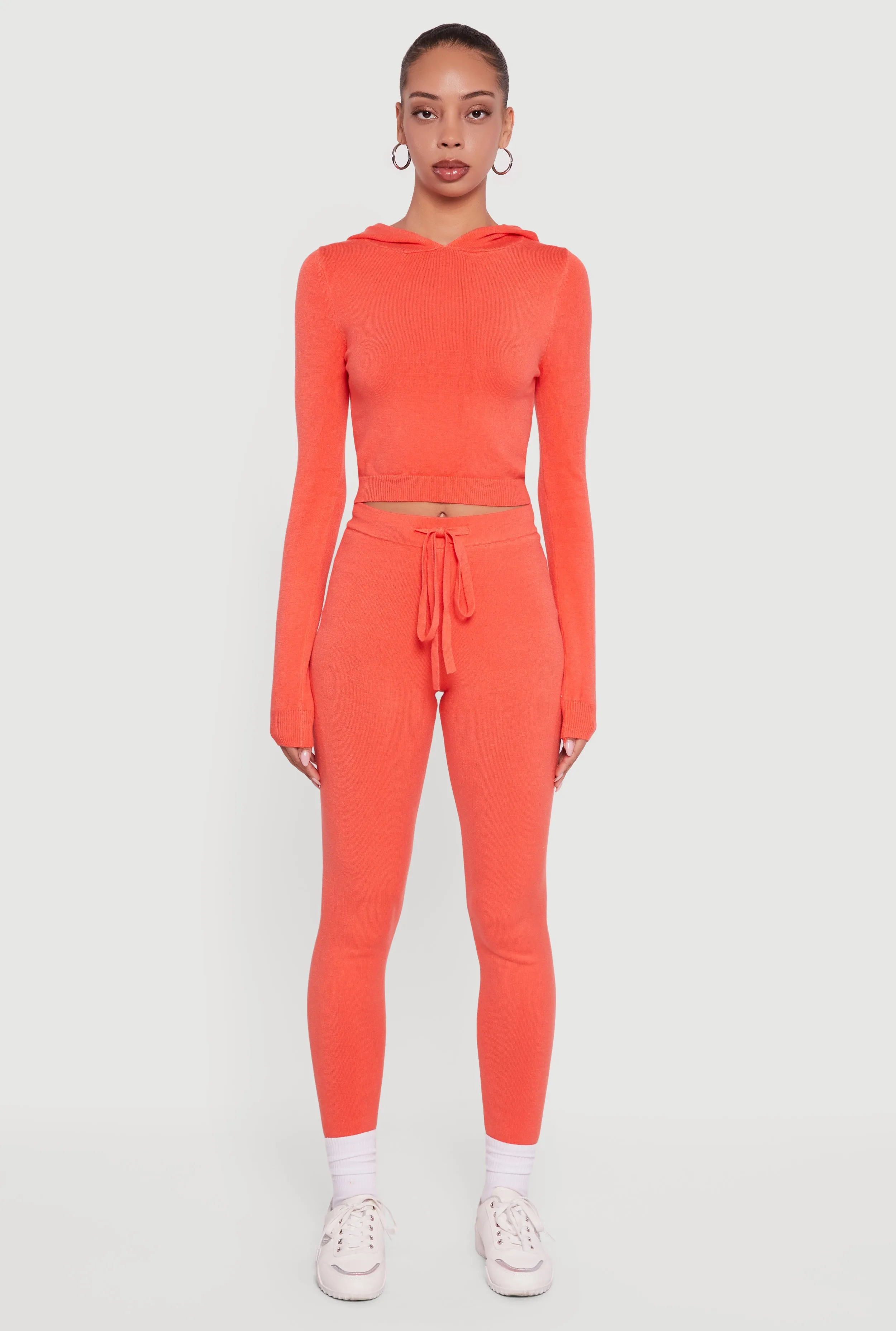 Long Sleeve Cropped Pullover Hooded Sweater sold by Rainbow product image thumbnail 3