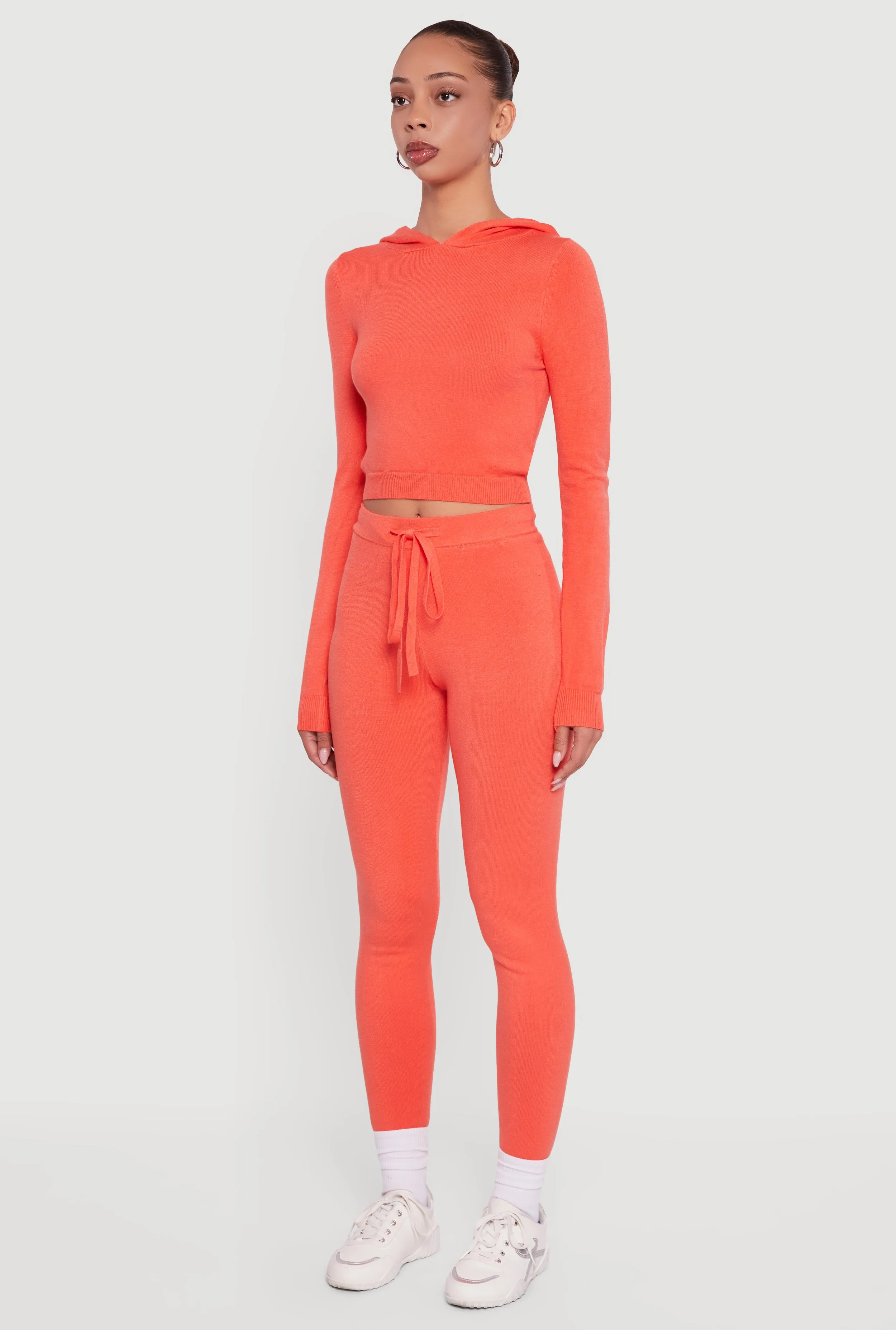 Long Sleeve Cropped Pullover Hooded Sweater sold by Rainbow product image thumbnail 5