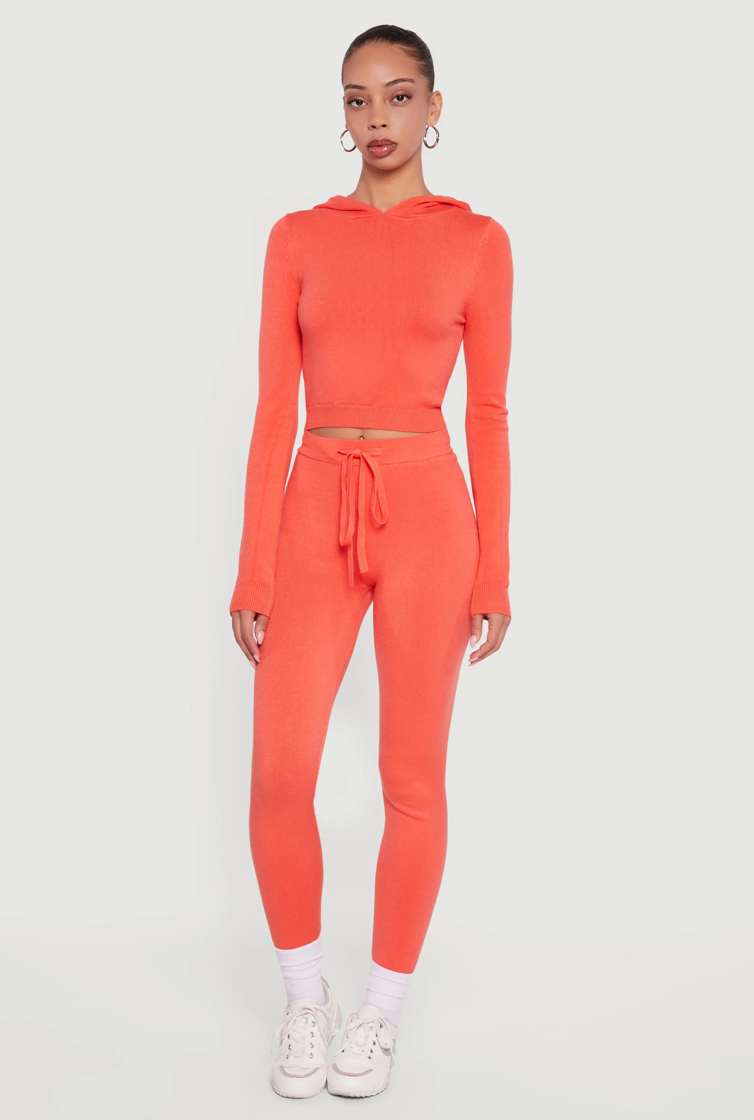 Long Sleeve Cropped Pullover Hooded Sweater sold by Rainbow product image thumbnail 2