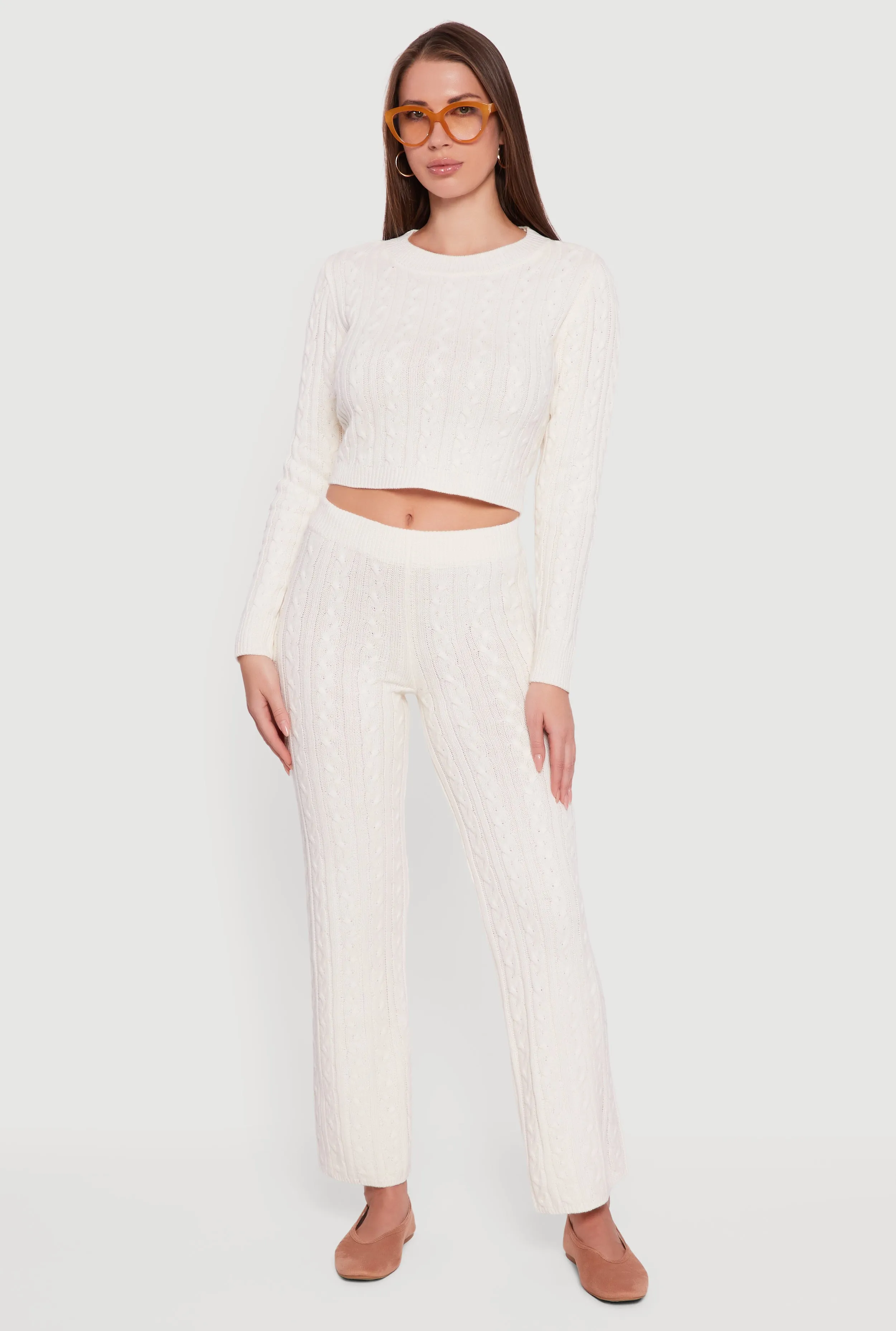 Cable Knit Straight Leg Lounge Pants sold by Rainbow