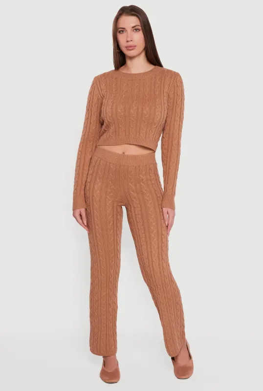 Cable Knit Straight Leg Lounge Pants sold by Rainbow
