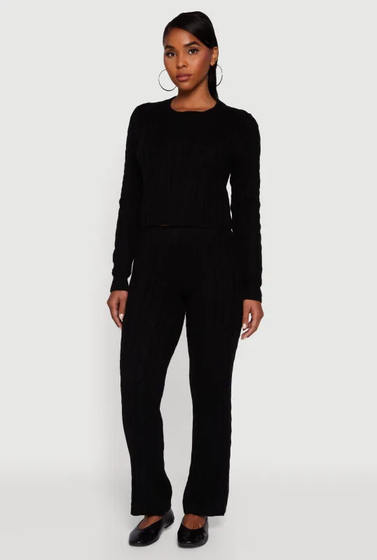 Cable Knit Straight Leg Lounge Pants sold by Rainbow