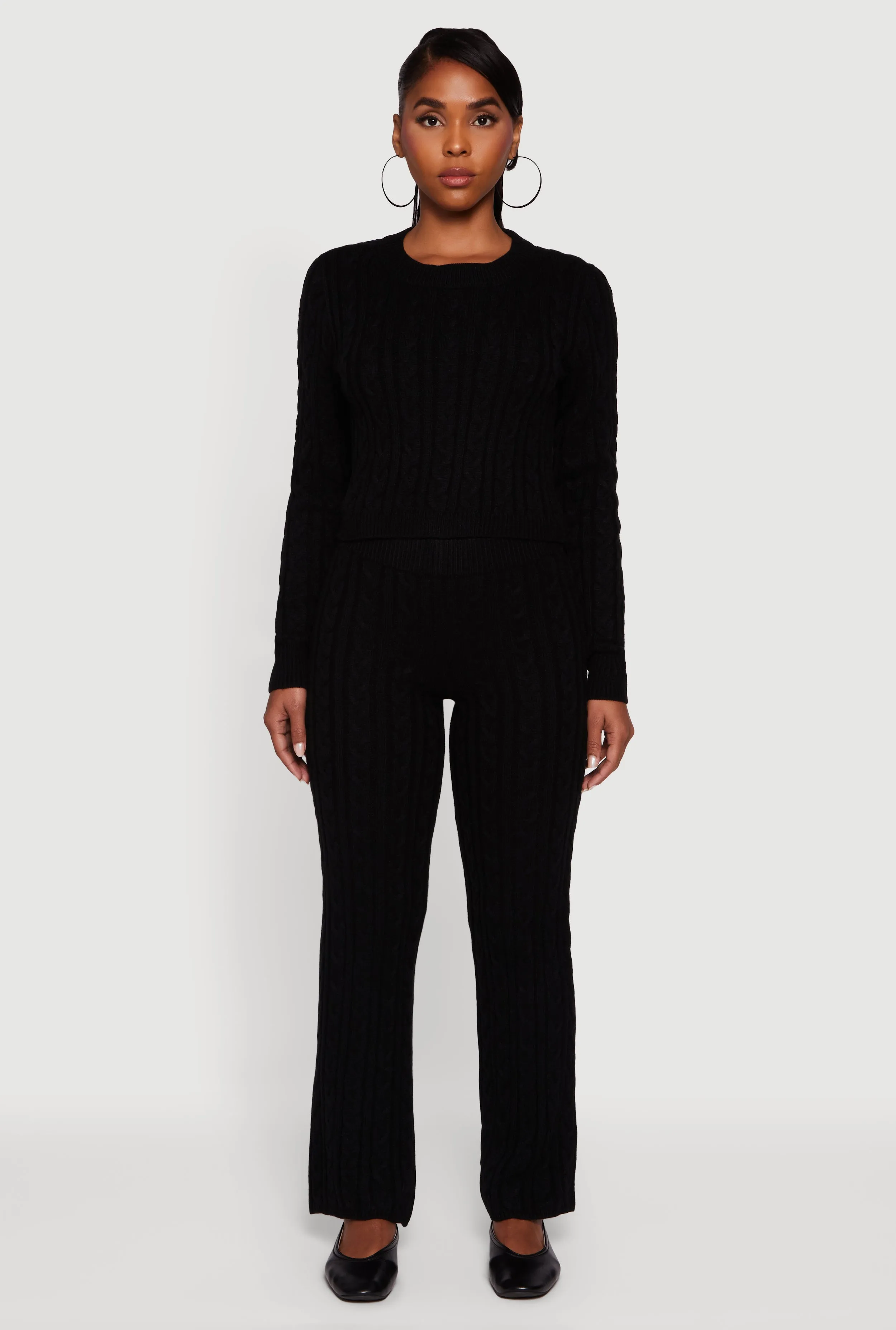 Cable Knit Straight Leg Lounge Pants sold by Rainbow product image thumbnail 2