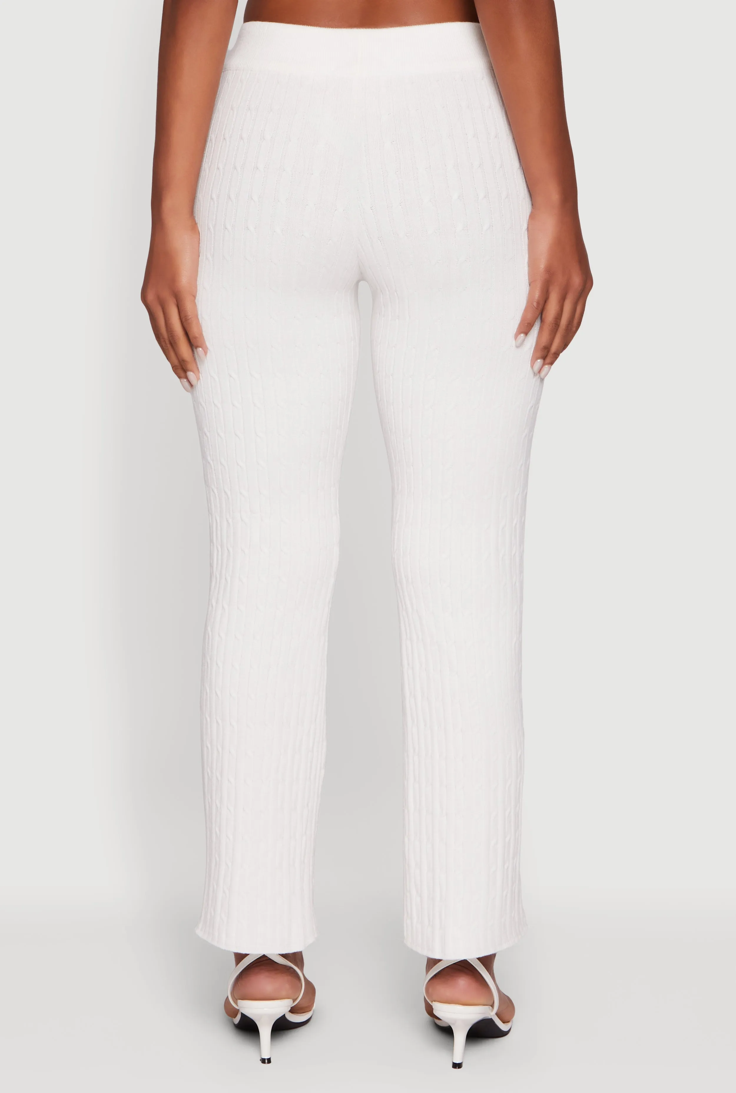 Cable Knit Drawstring Waist Slim Leg Pants sold by Rainbow product image thumbnail 5