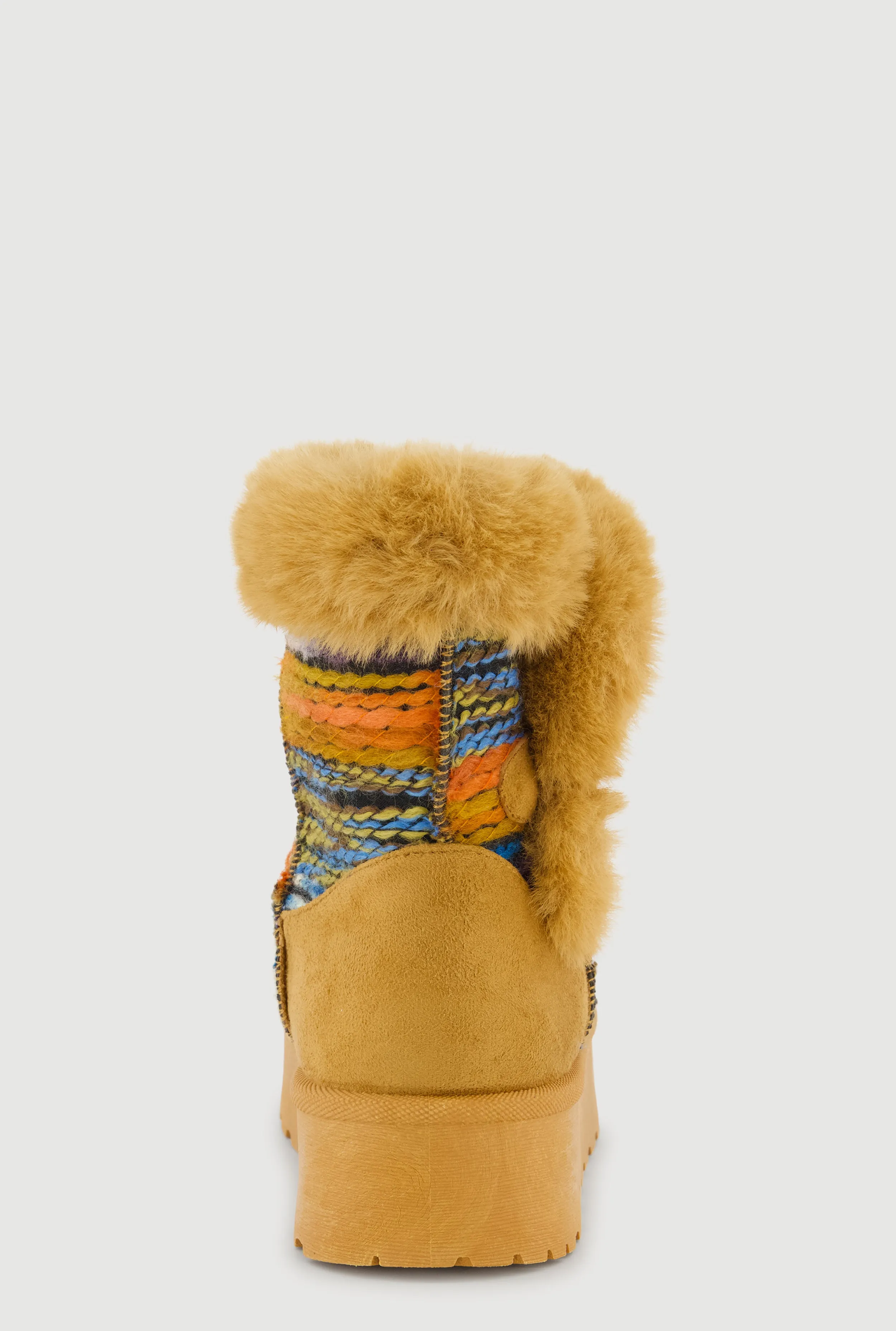 Faux Fur Lined Button Loop Platform Booties sold by Rainbow product image thumbnail 3