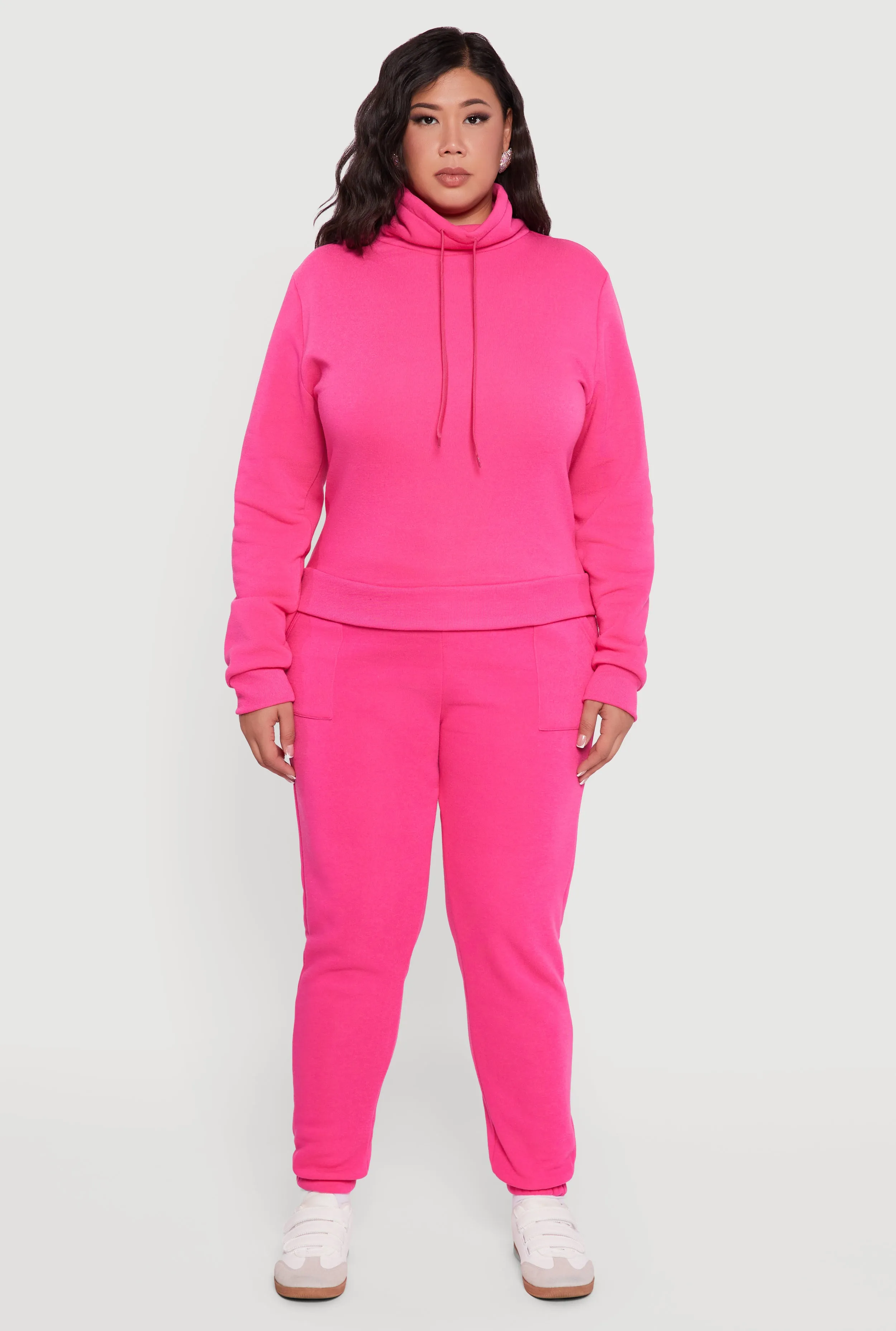 Plus Size Fleece Funnel Neck Pullover Sweatshirt sold by Rainbow product image thumbnail 3