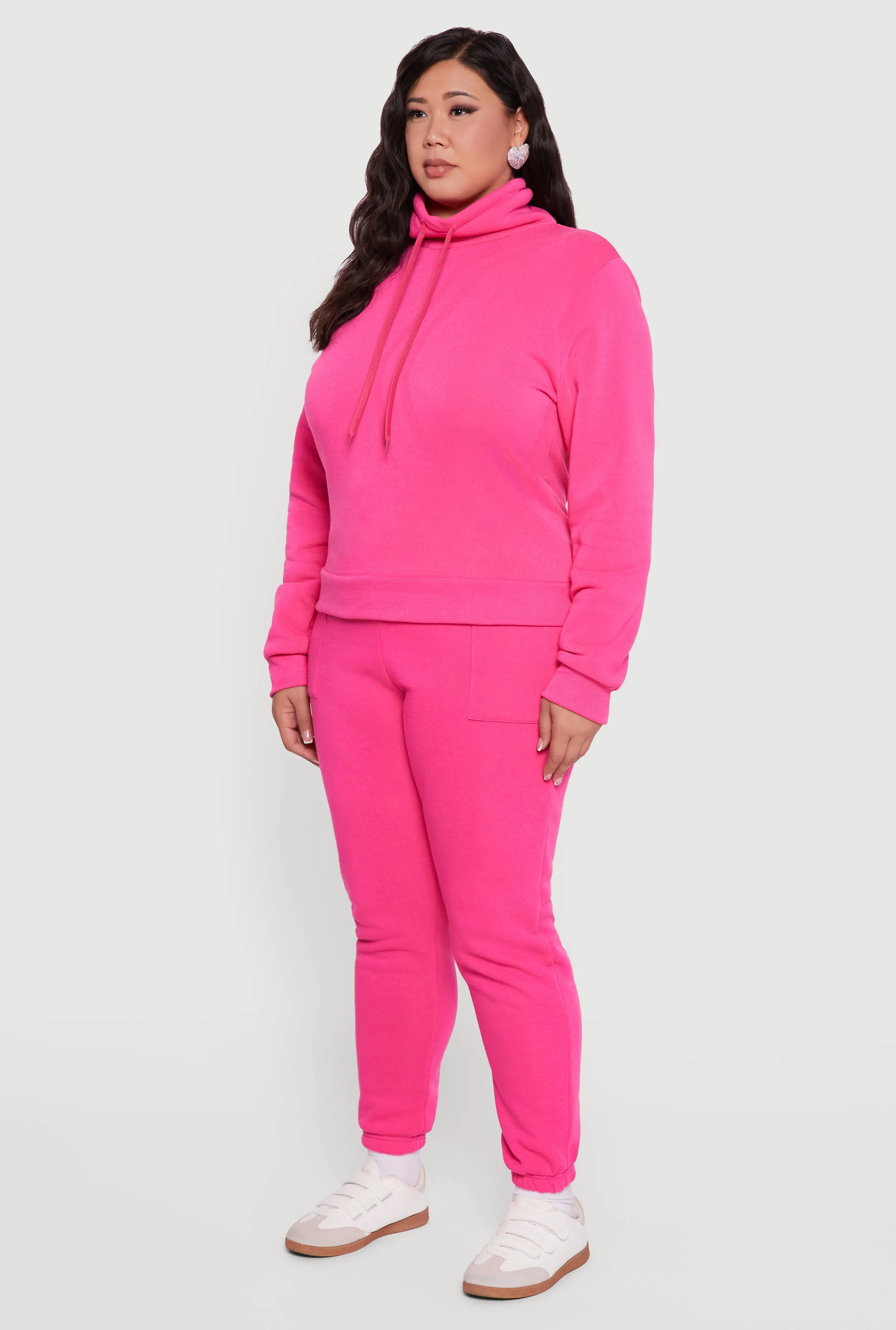 Plus Size Fleece Funnel Neck Pullover Sweatshirt sold by Rainbow product image thumbnail 5