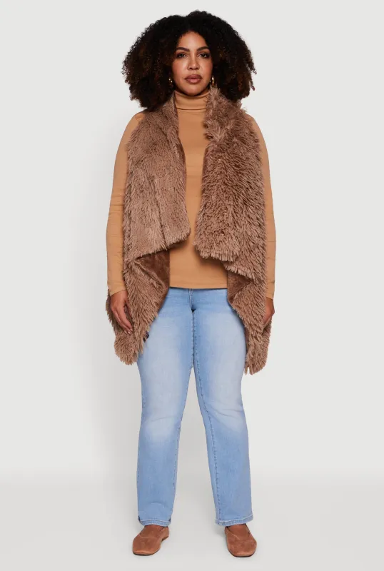 Faux Fur Lined Reversible Shaggy Vest sold by Rainbow