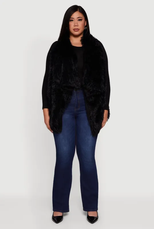 Faux Fur Lined Reversible Shaggy Vest sold by Rainbow