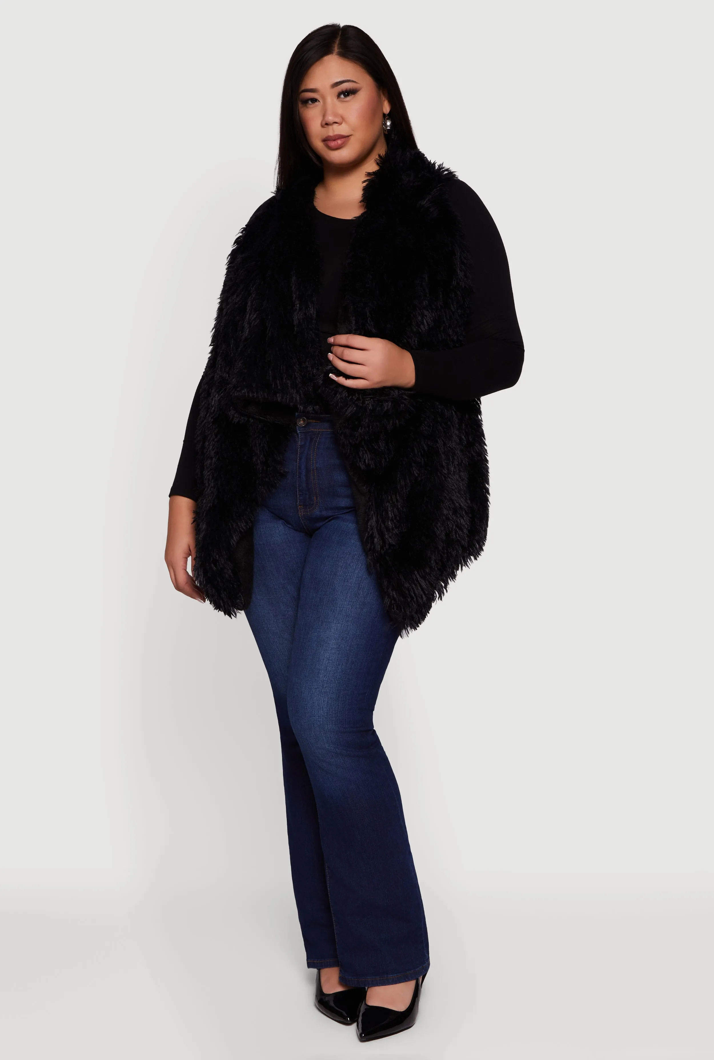 Faux Fur Lined Reversible Shaggy Vest sold by Rainbow product image thumbnail 2