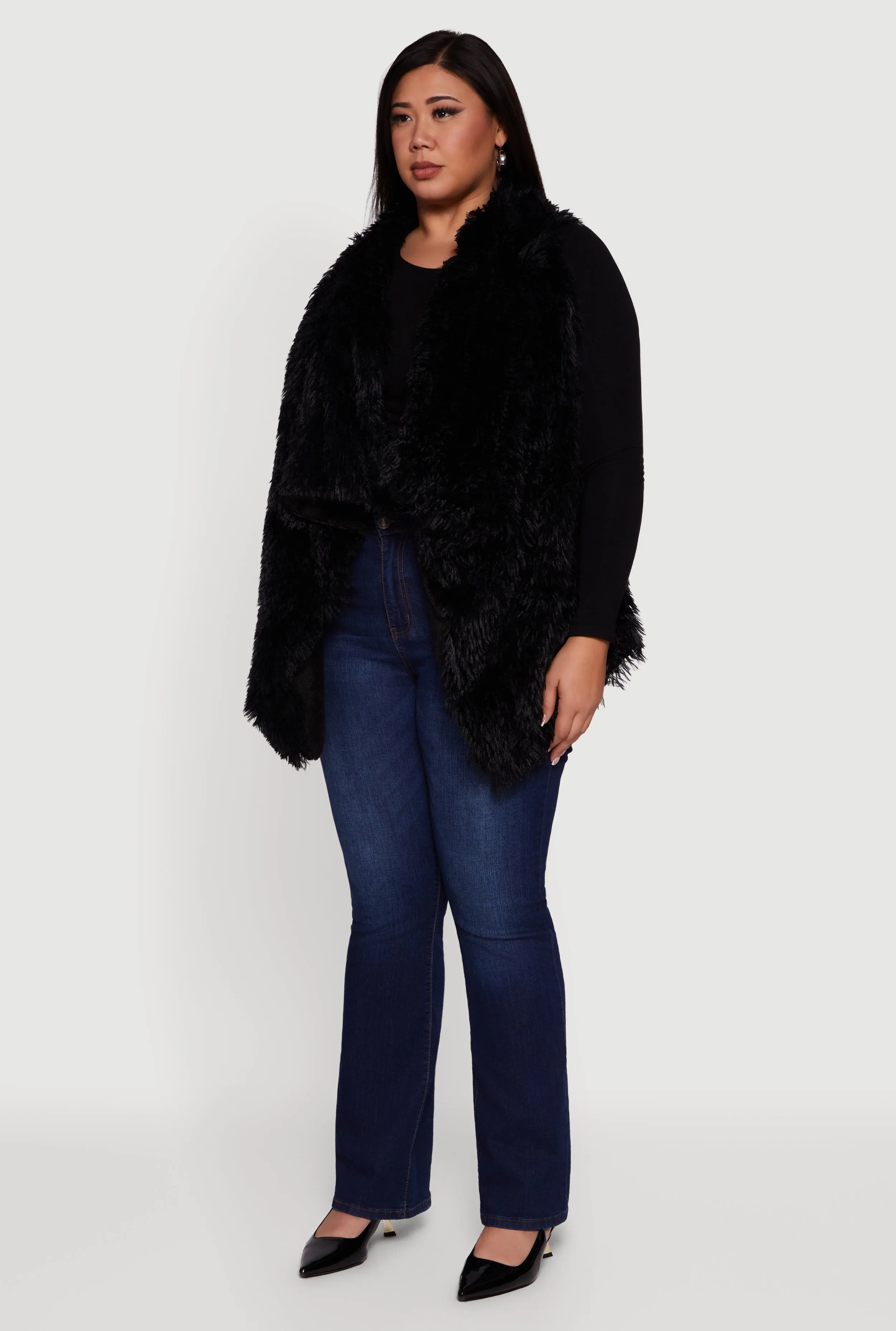 Faux Fur Lined Reversible Shaggy Vest sold by Rainbow product image thumbnail 3