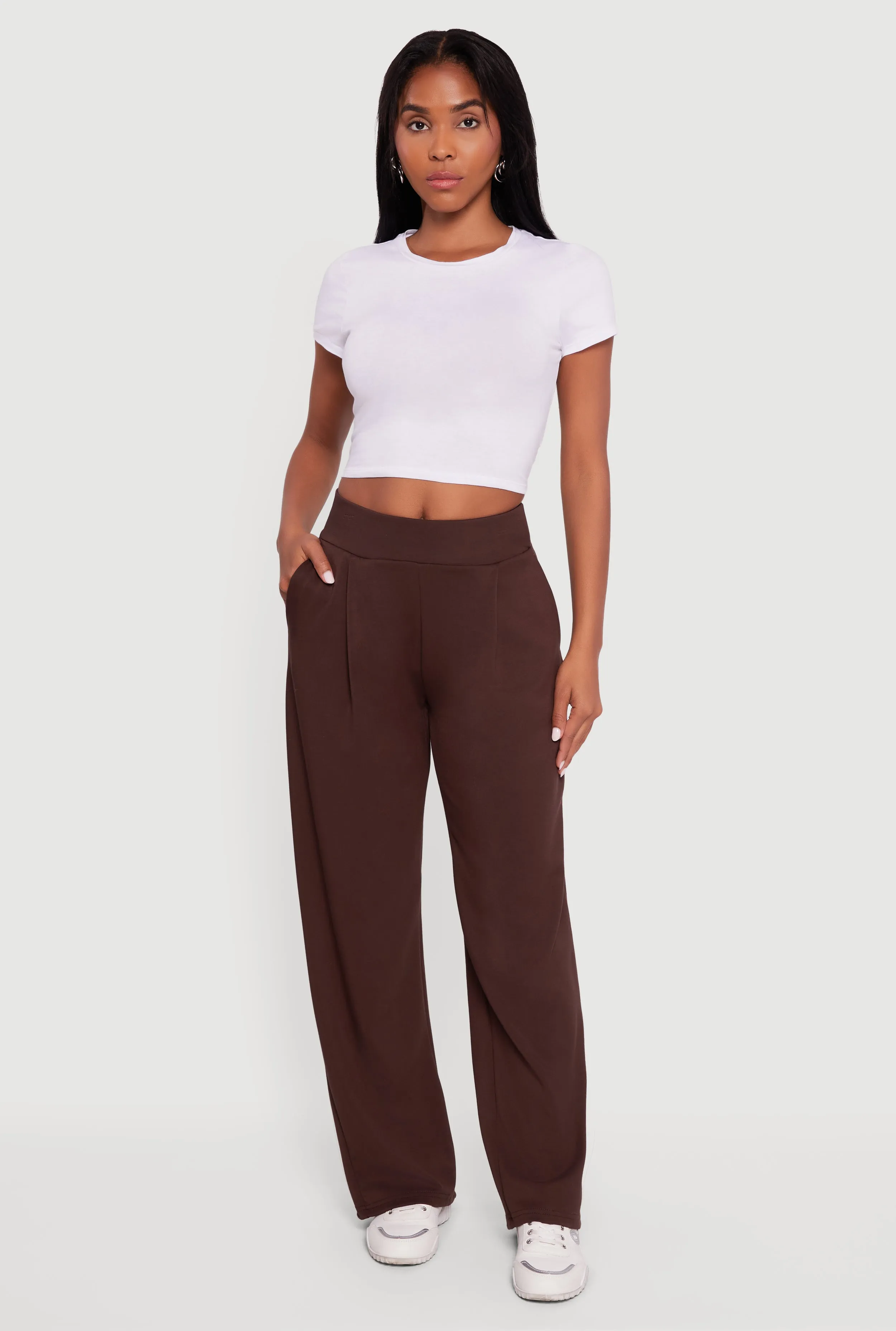 Pintuck Pull On Wide Leg Dress Pants sold by Rainbow