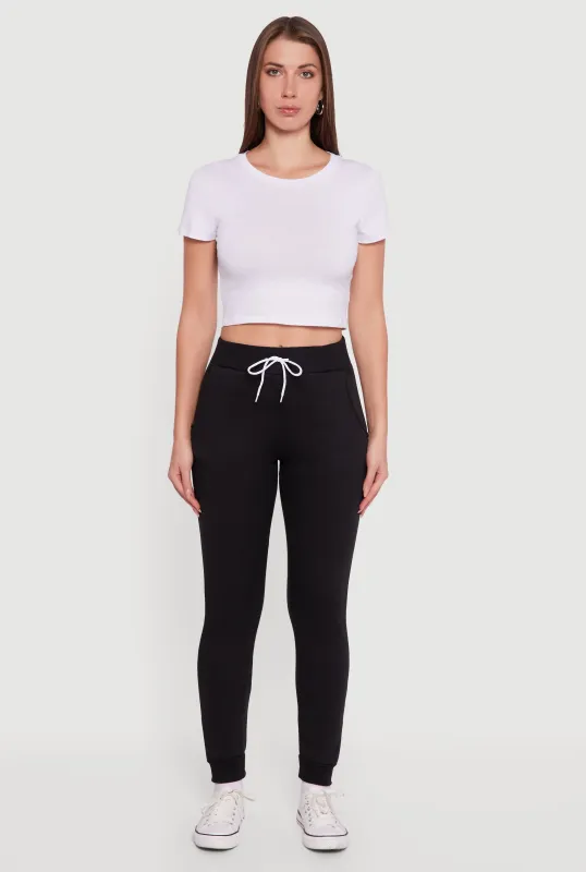 Drawstring Waist Slim Joggers sold by Rainbow