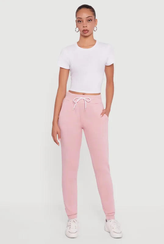 Drawstring Waist Slim Joggers sold by Rainbow