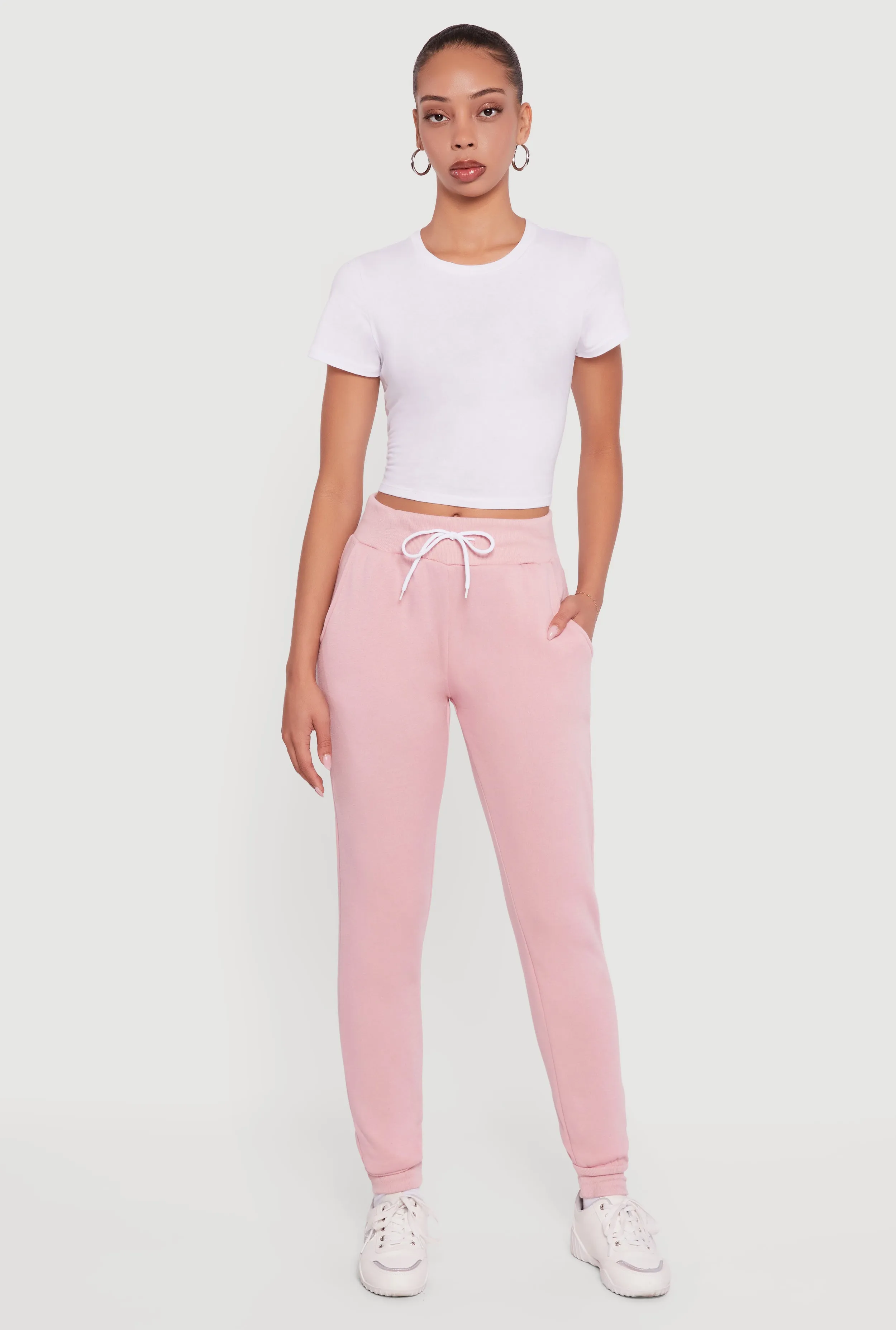 Drawstring Waist Slim Joggers sold by Rainbow