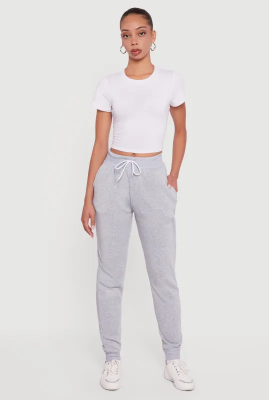 Drawstring Waist Slim Joggers sold by Rainbow