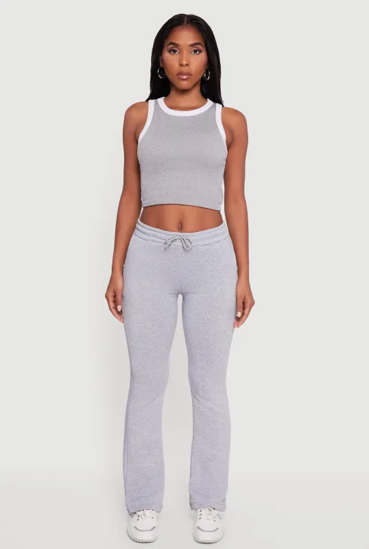 Drawstring Waist Slim Bootcut Sweatpants sold by Rainbow